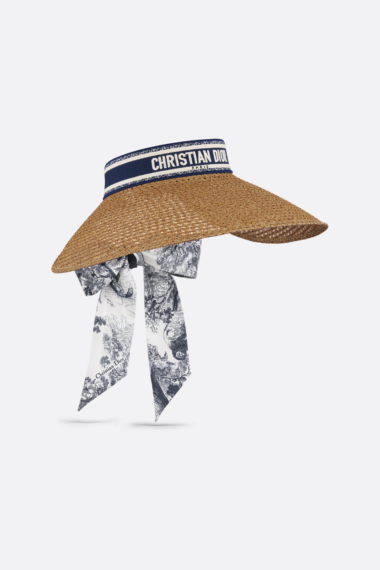 Dioriviera D-Ocean Visor with Mitzah Straw with Navy Blue Dioriviera D-Ocean Visor with Mitzah Straw with Navy Blue