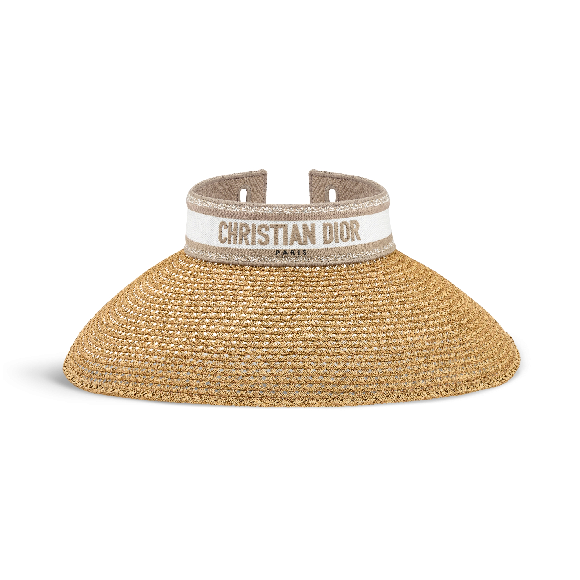 Dioriviera D-Ocean Visor with Mitzah Straw with White and Beige