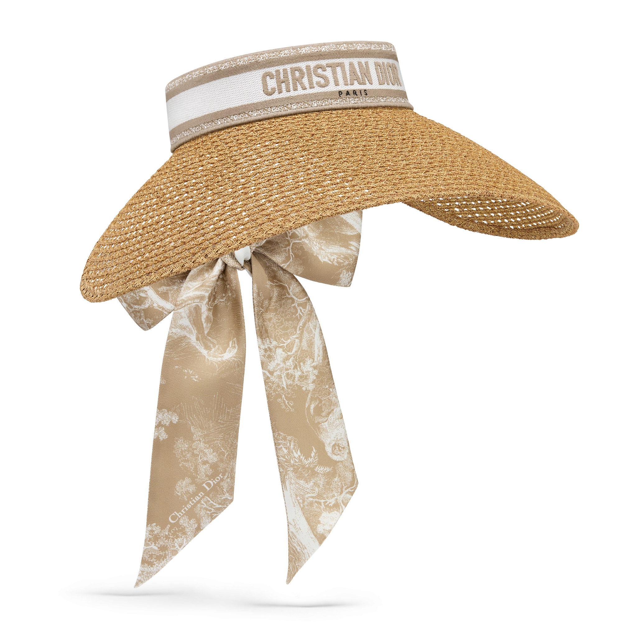 Dioriviera D-Ocean Visor with Mitzah Straw with Navy Blue