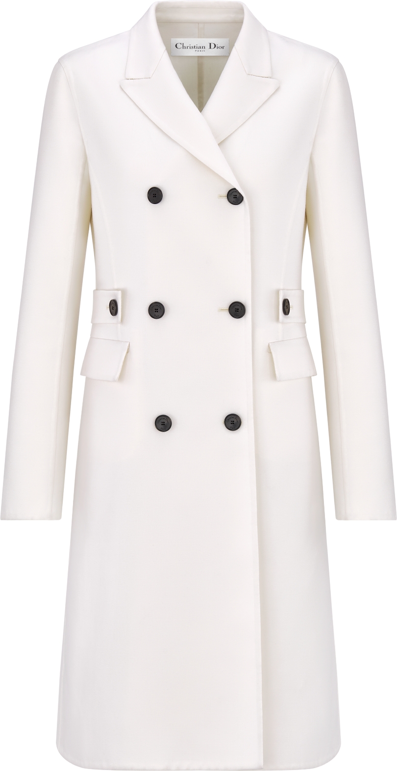 Coat Ecru Double-Breasted Virgin Wool and Silk Gabardine | DIOR