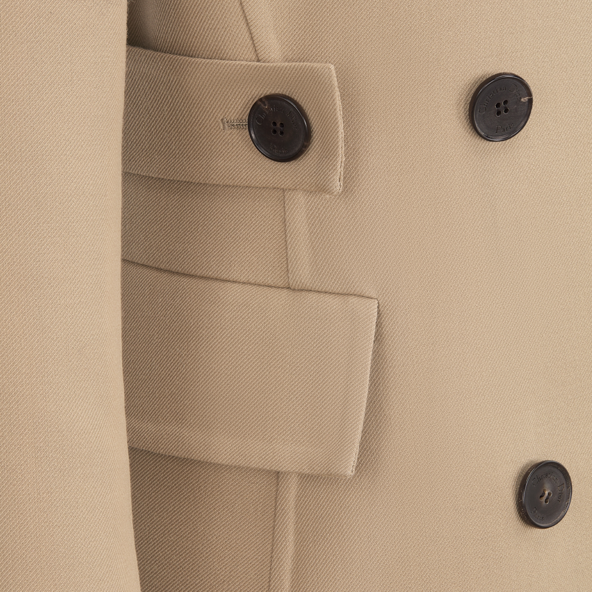 Getailleerd jasje Beige scheerwol en gabardine van zijde E09