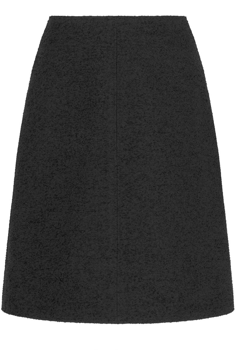Jupe Caroll Femme Noire Taille 10 - Évasée, Genoux, Laine Mélangée, Doublée