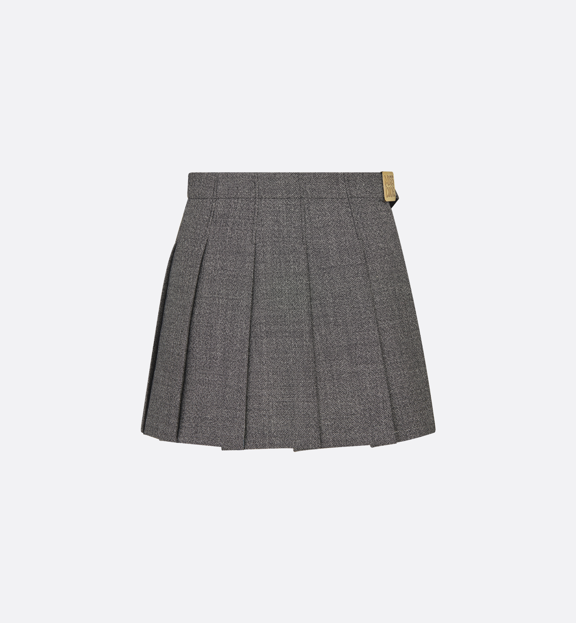 Wrap Miniskirt with Integrated Shorts Gray End-on-End Virgin Wrap Miniskirt with Integrated Shorts Gray End-on-End Virgin