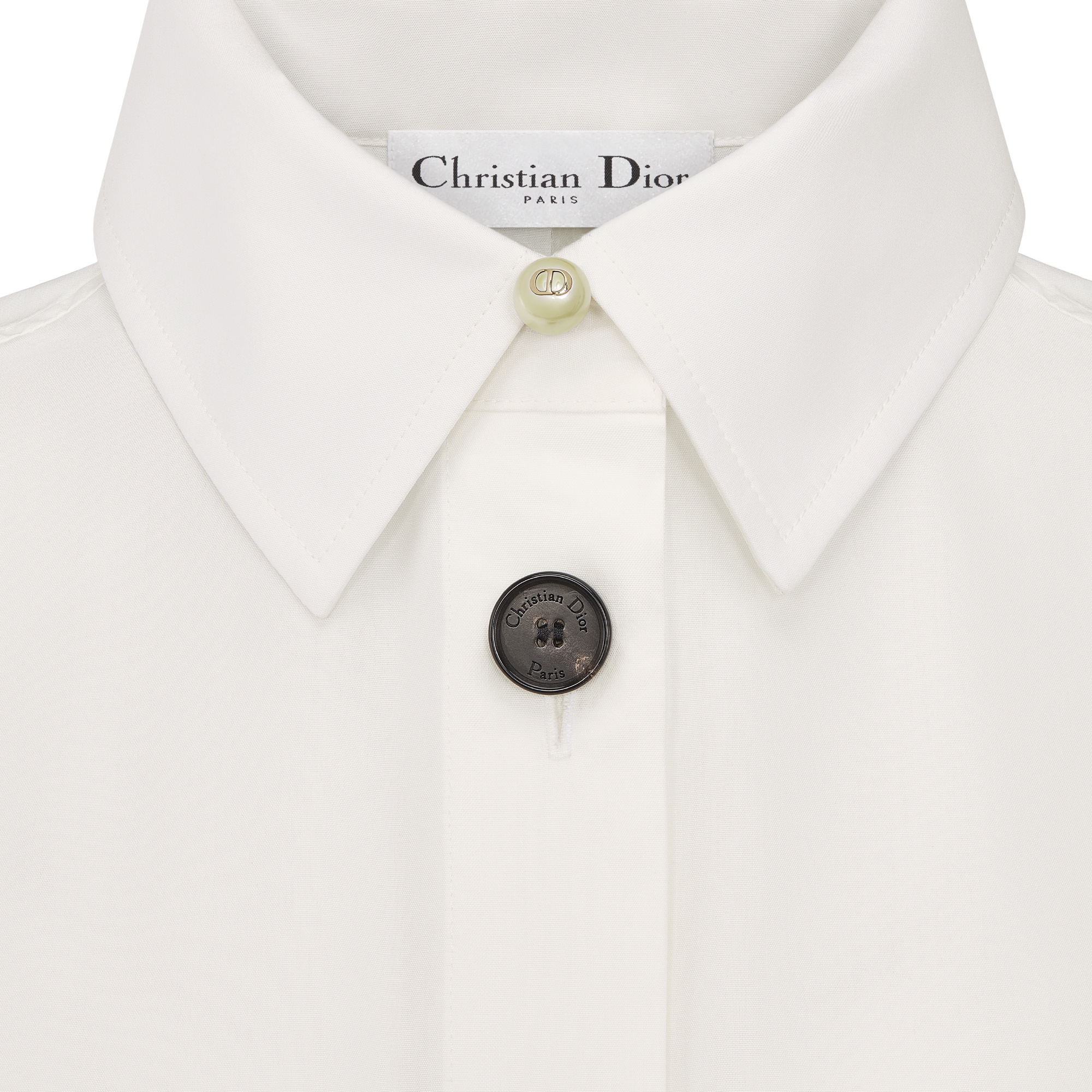 Belted Shirtdress Ecru Cotton and Silk Poplin E09