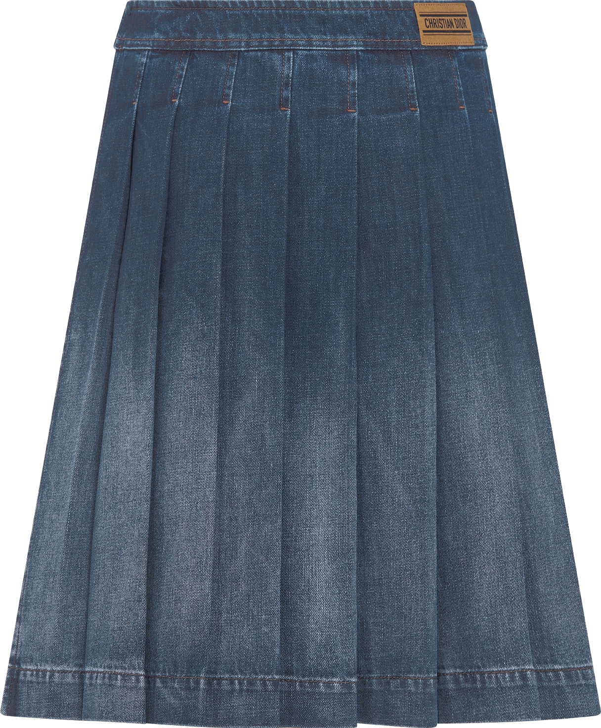 Jupe portefeuille a short integre Denim de coton delave bleu a interieur Dior Oblique DIOR