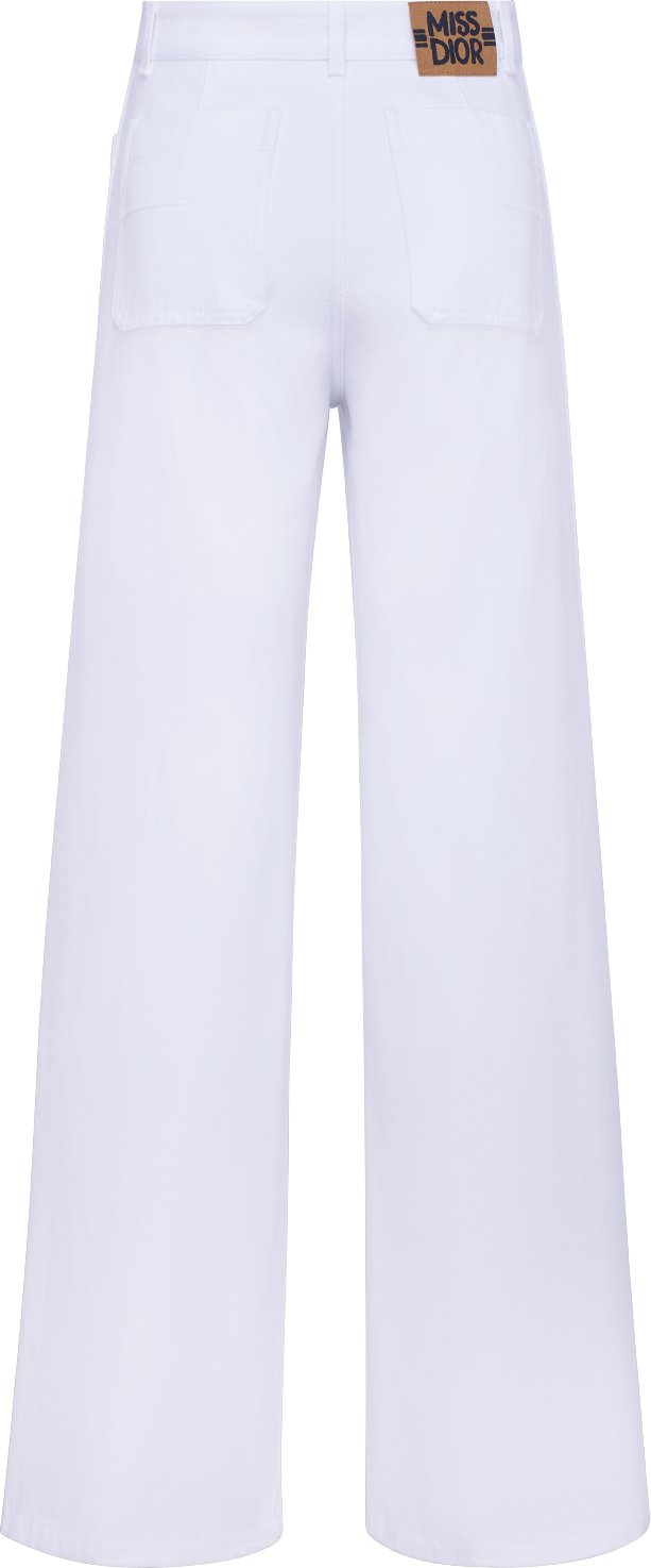 White cotton flare pants discount