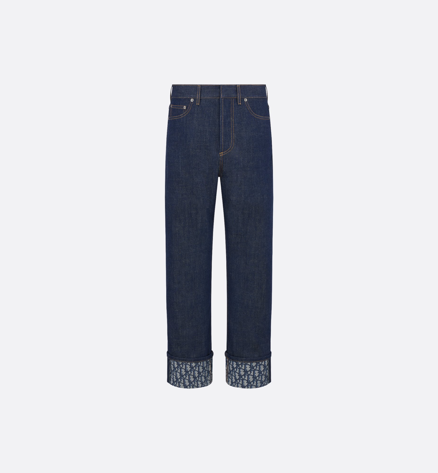 Long Belted Jacket Blue Raw Cotton Denim with Dior Oblique Long Belted Jacket Blue Raw Cotton Denim with Dior Oblique