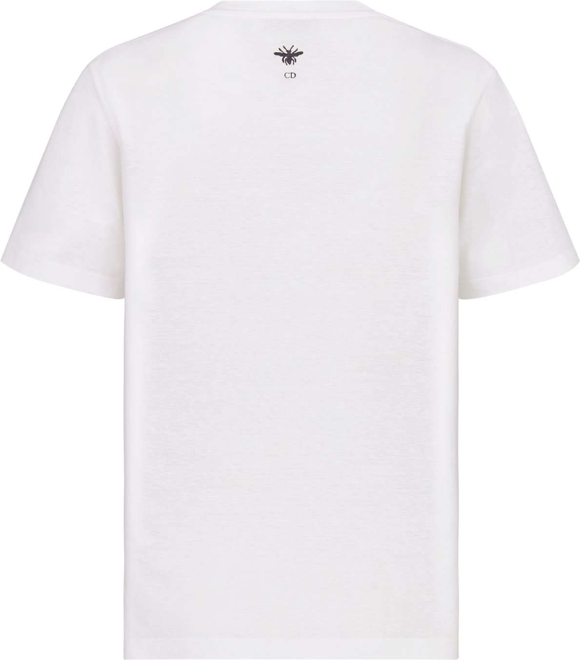 Dioramour Embroidered T Shirt White Cotton and Linen Jersey with Black and Red Je Vous Adore Motif DIOR