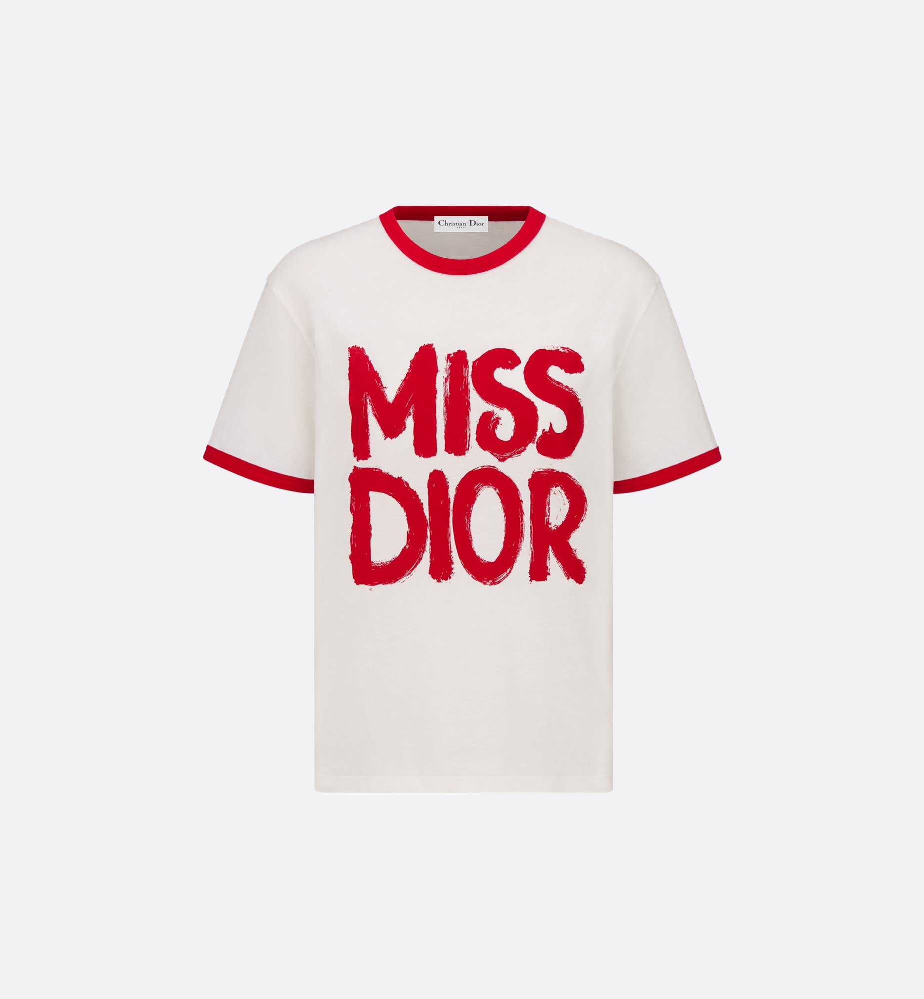 DIOR | Tシャツ Miss Dior Graffiti コットン & リネン ジャージー DIOR | Tシャツ Miss Dior Graffiti コットン & リネン ジャージー