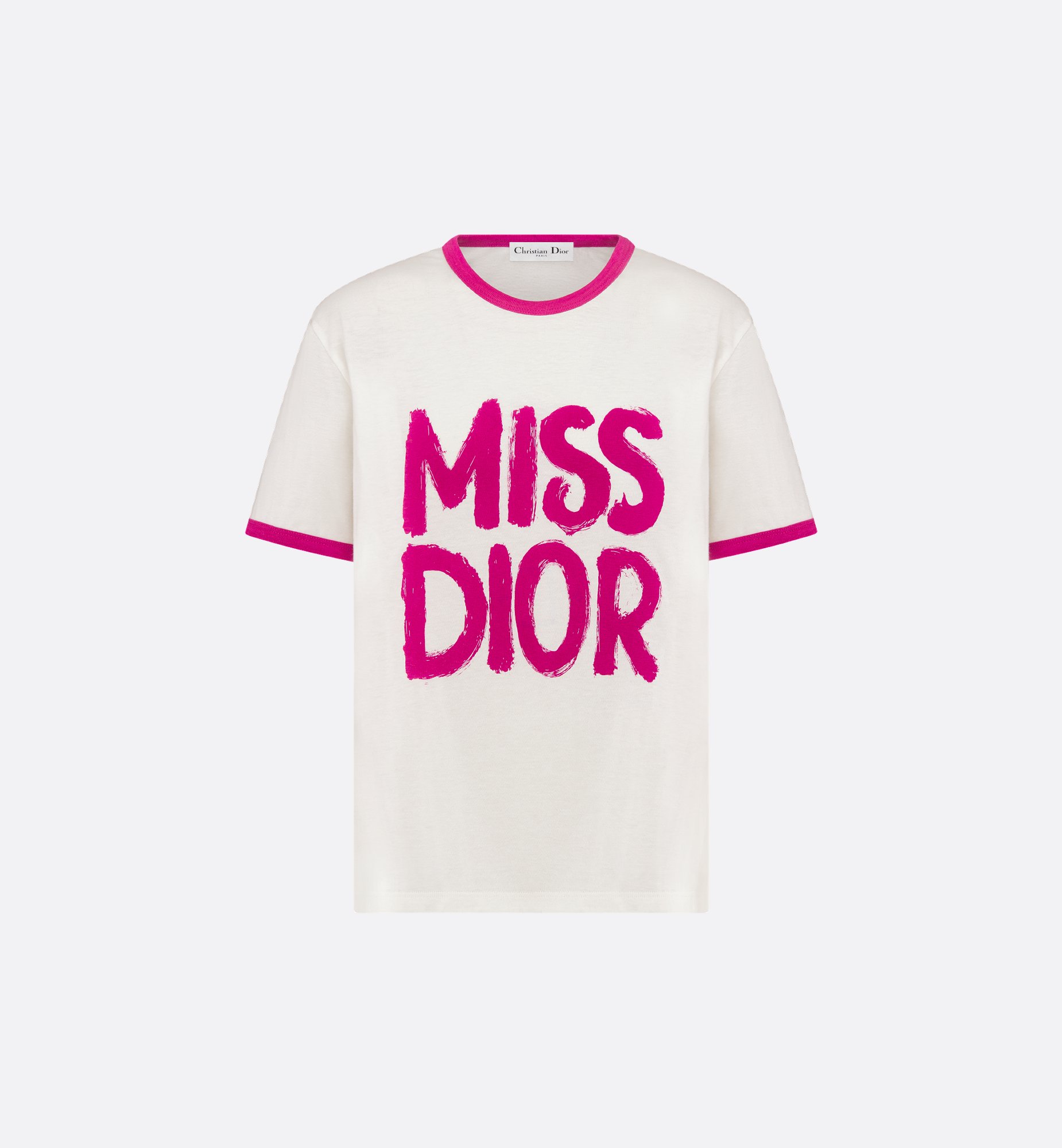DIOR | Tシャツ Miss Dior Graffiti コットン & リネン ジャージー DIOR | Tシャツ Miss Dior Graffiti コットン & リネン ジャージー