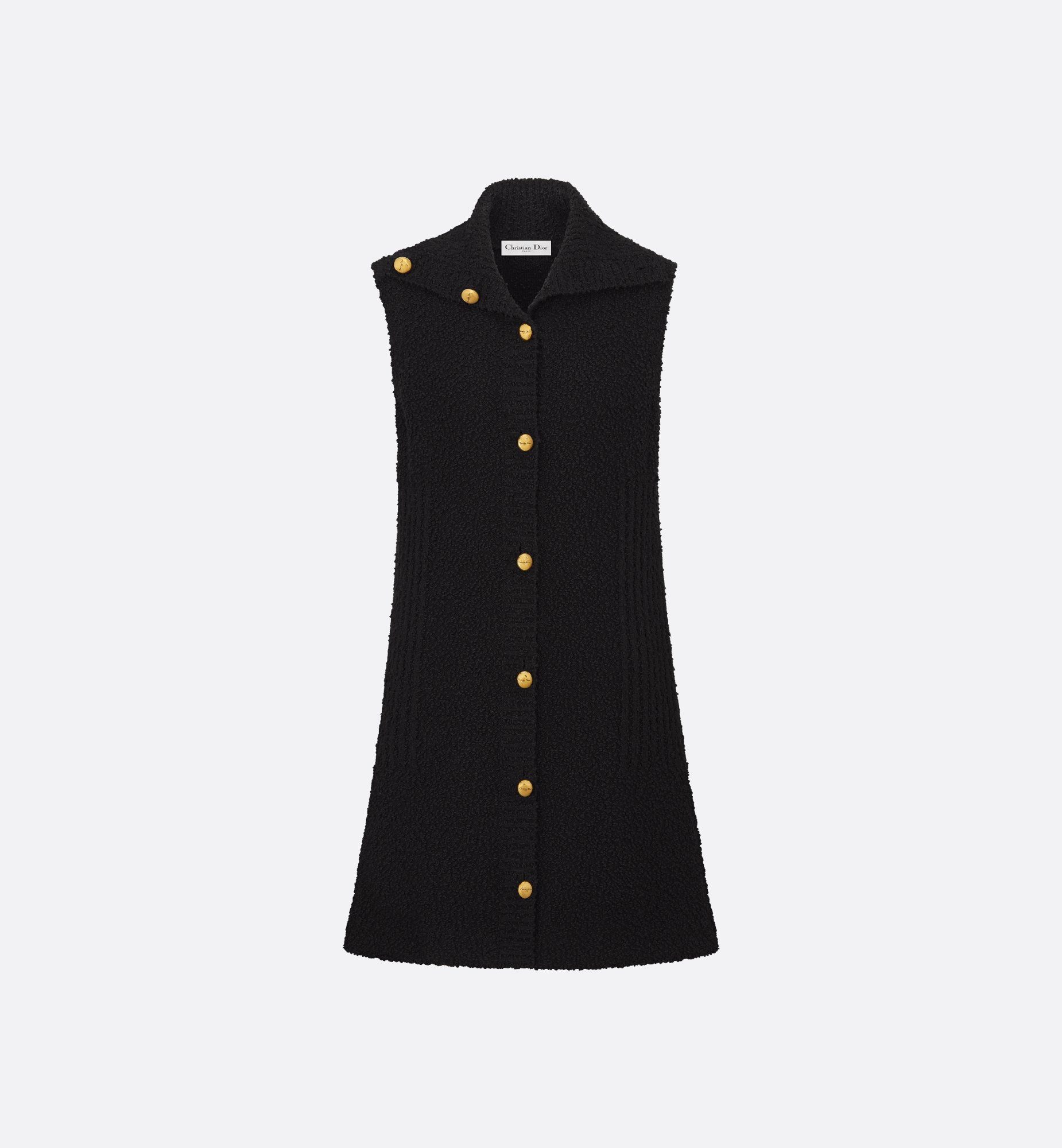 Belted Dress Black Virgin Wool and Cotton Bouclé Blend | DIOR Belted Dress Black Virgin Wool and Cotton Bouclé Blend | DIOR
