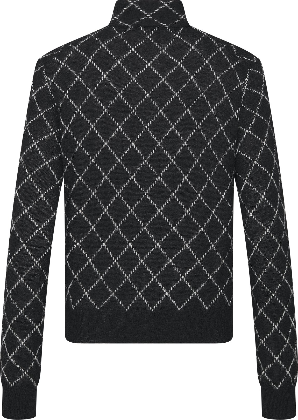 Tied Collar Sweater Black and White Check n Dior Mohair and Alpaca Blend Knit DIOR