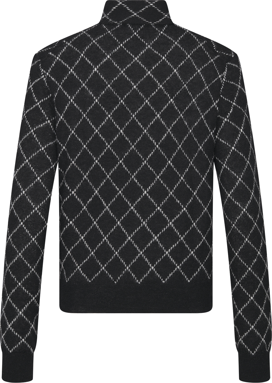 Tied Collar Sweater Black and White Check n Dior Mohair and Alpaca Blend Knit DIOR