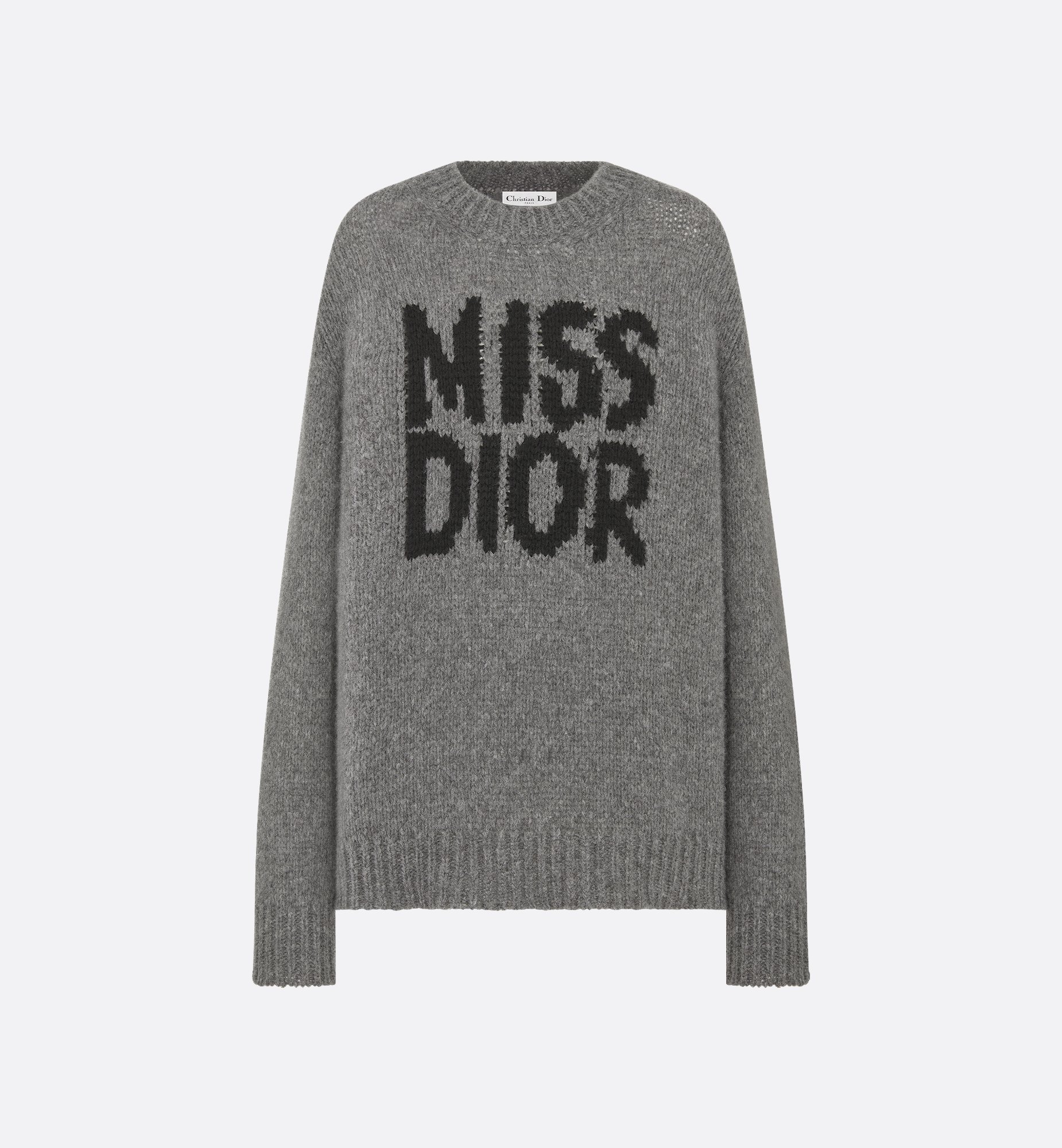 Long Sweater Ecru Cashmere and Silk Knit with Black Miss Long Sweater Ecru Cashmere and Silk Knit with Black Miss