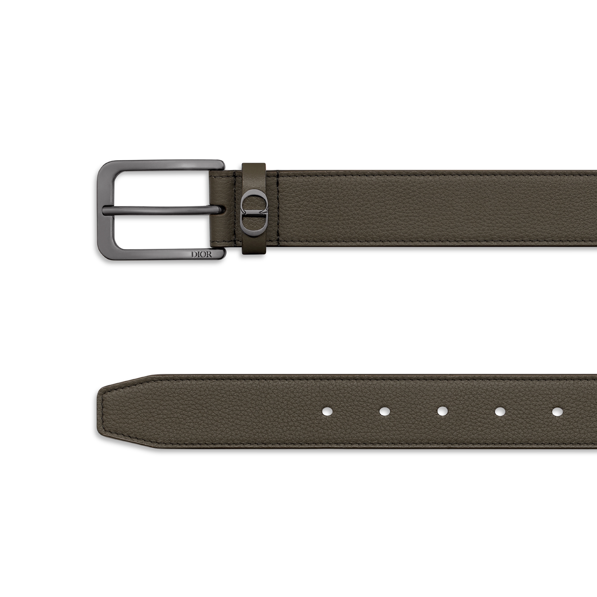 CD Icon Belt Brown Grained Calfskin, 33 MM E06