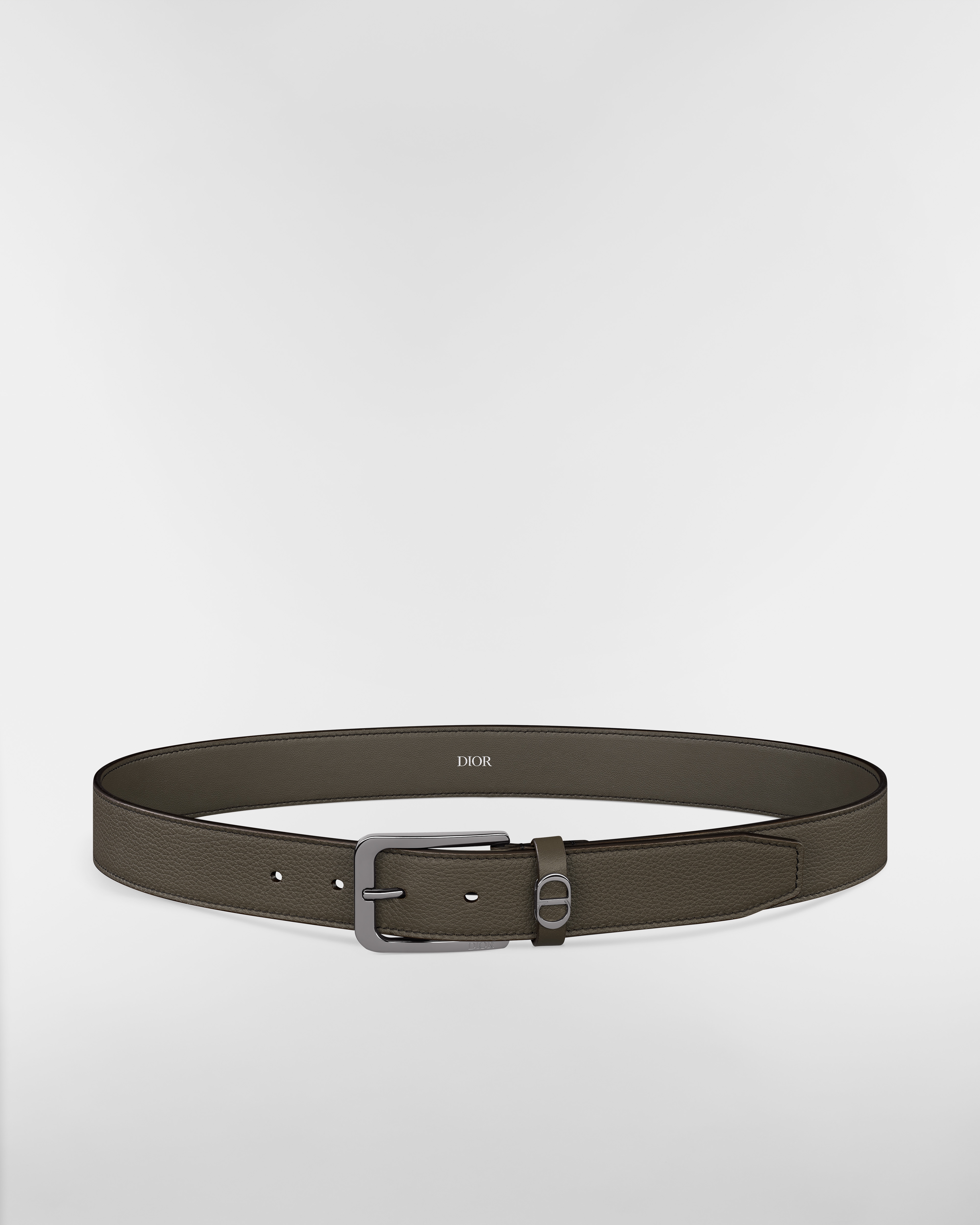 CD Icon Belt Brown Grained Calfskin, 33 MM E01