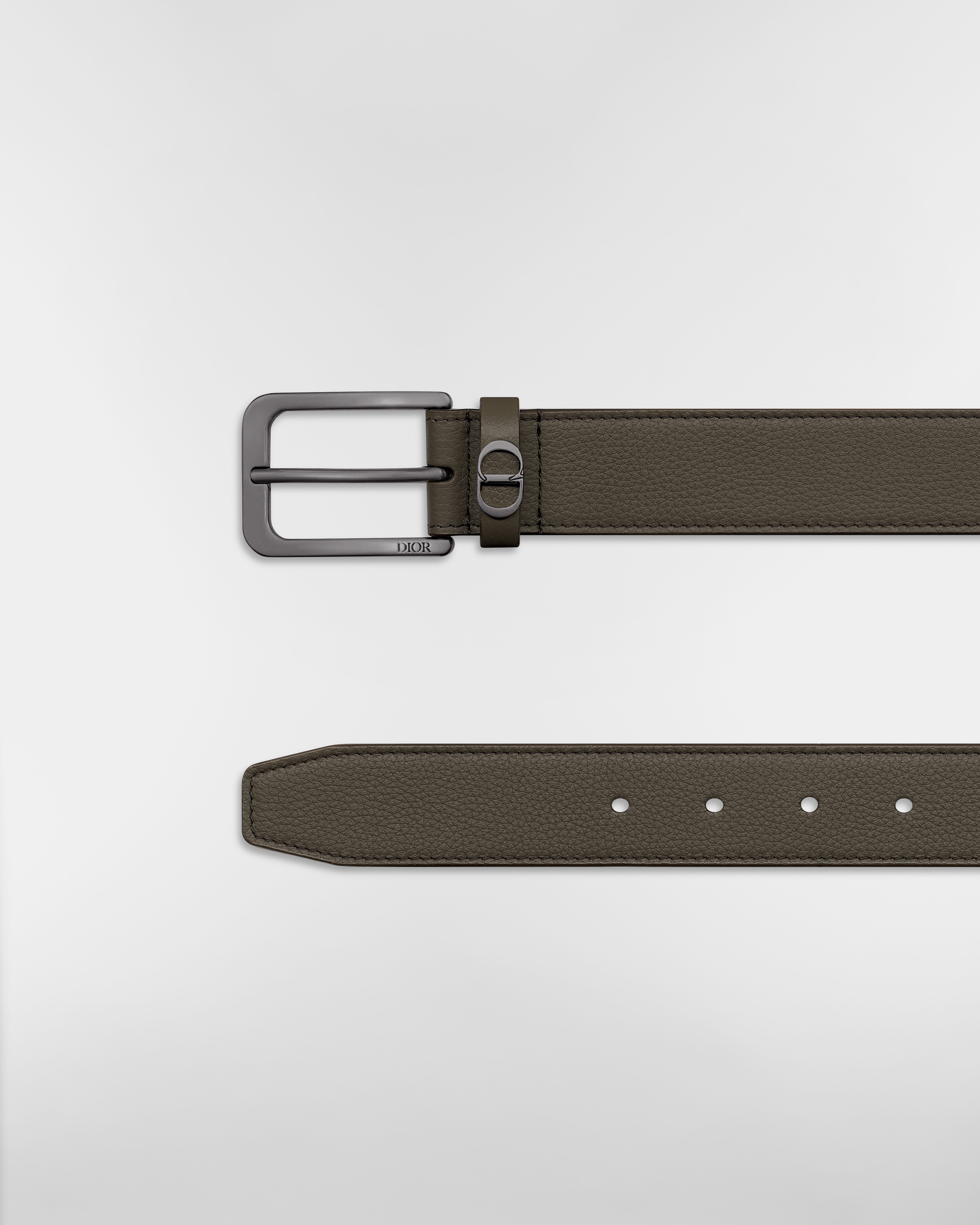 CD Icon Belt Brown Grained Calfskin, 33 MM E06