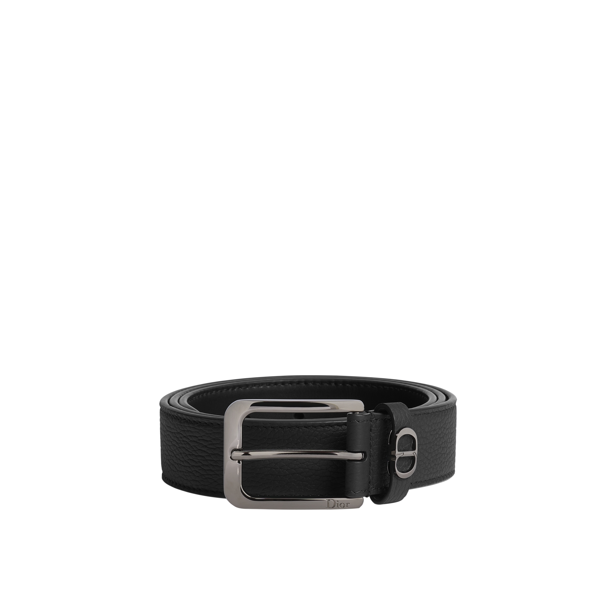 CD Icon Belt Black Grained Calfskin, 33 MM E01