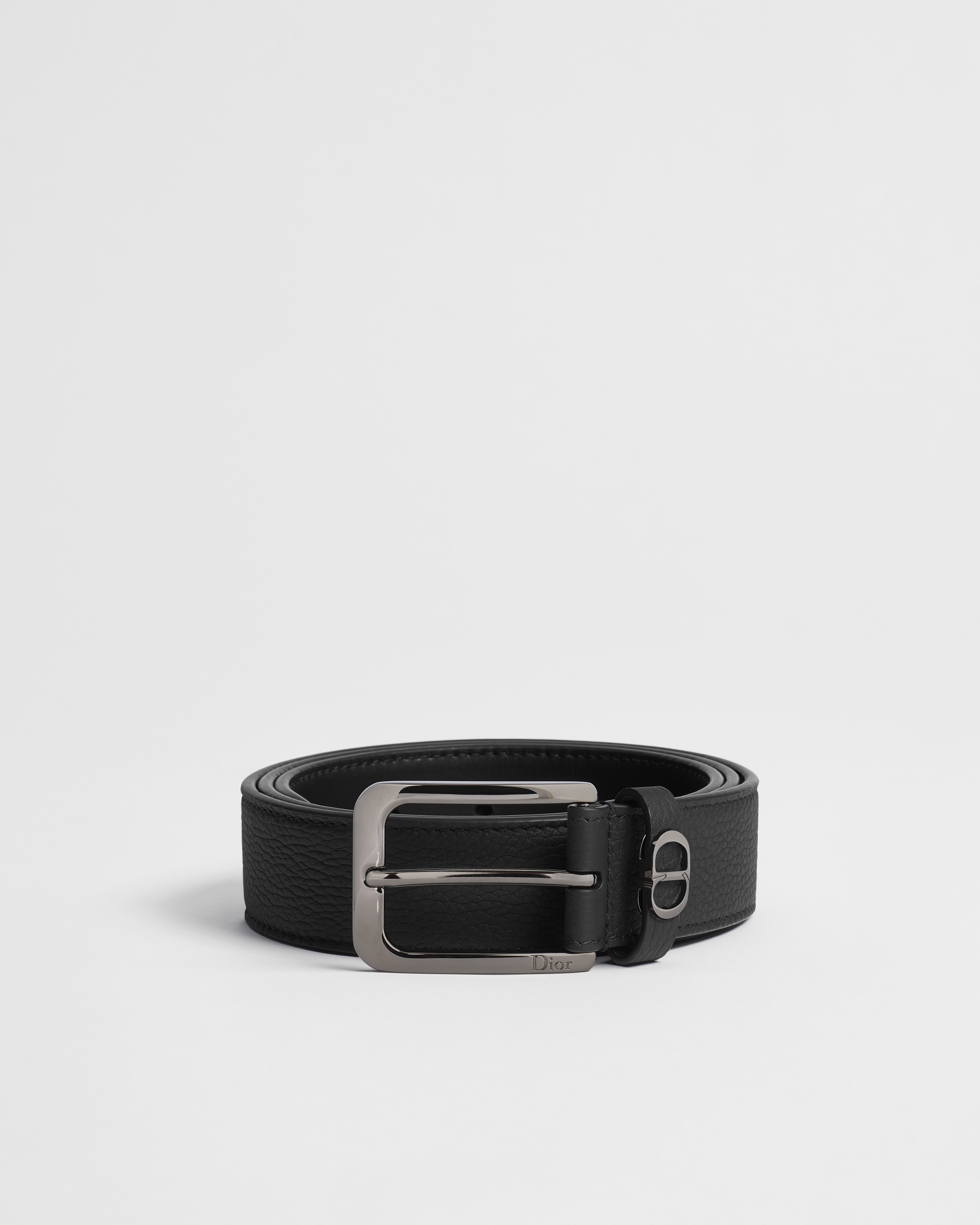 CD Icon Belt Black Grained Calfskin, 33 MM E01
