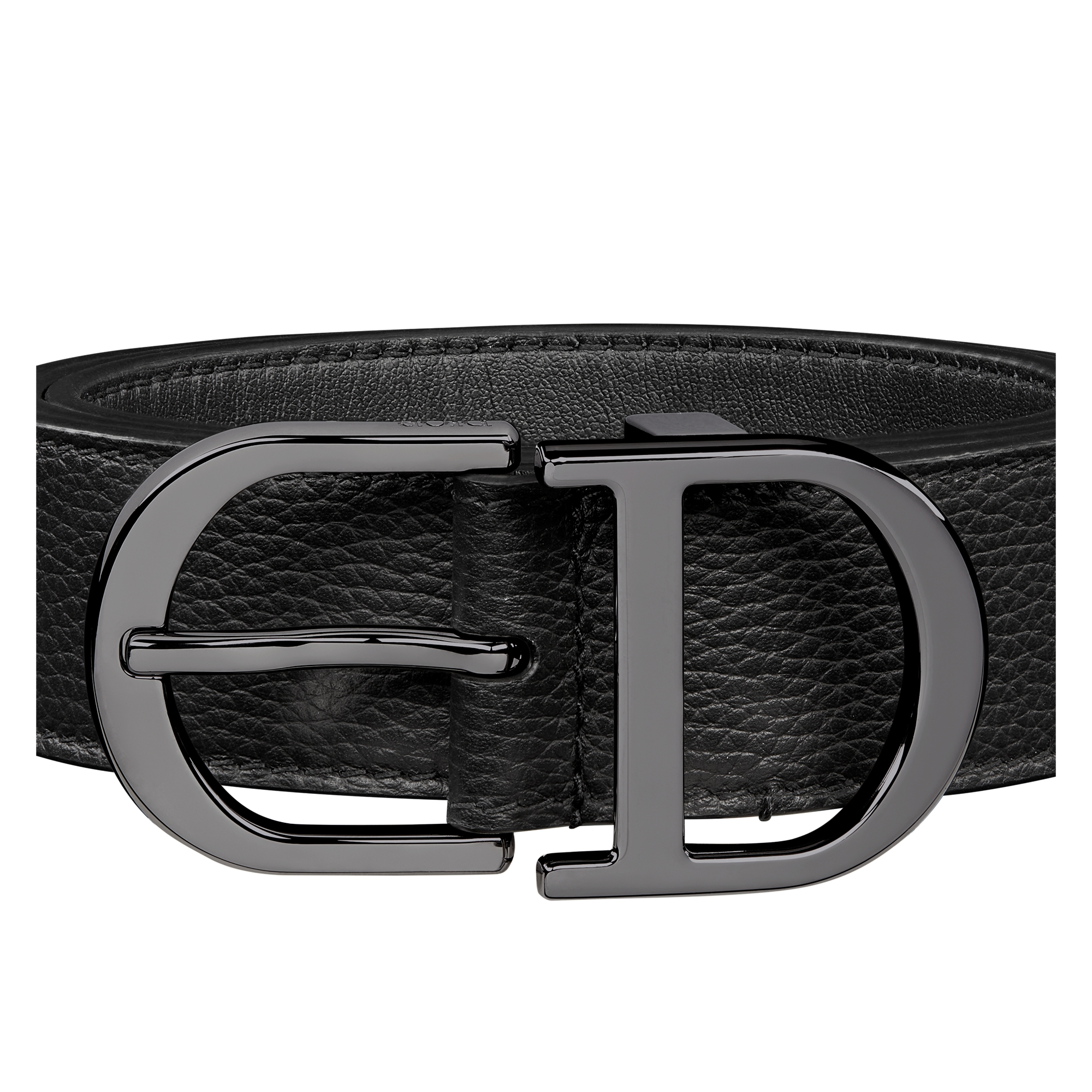 Belt Black Grained Calfskin, 33 MM E09