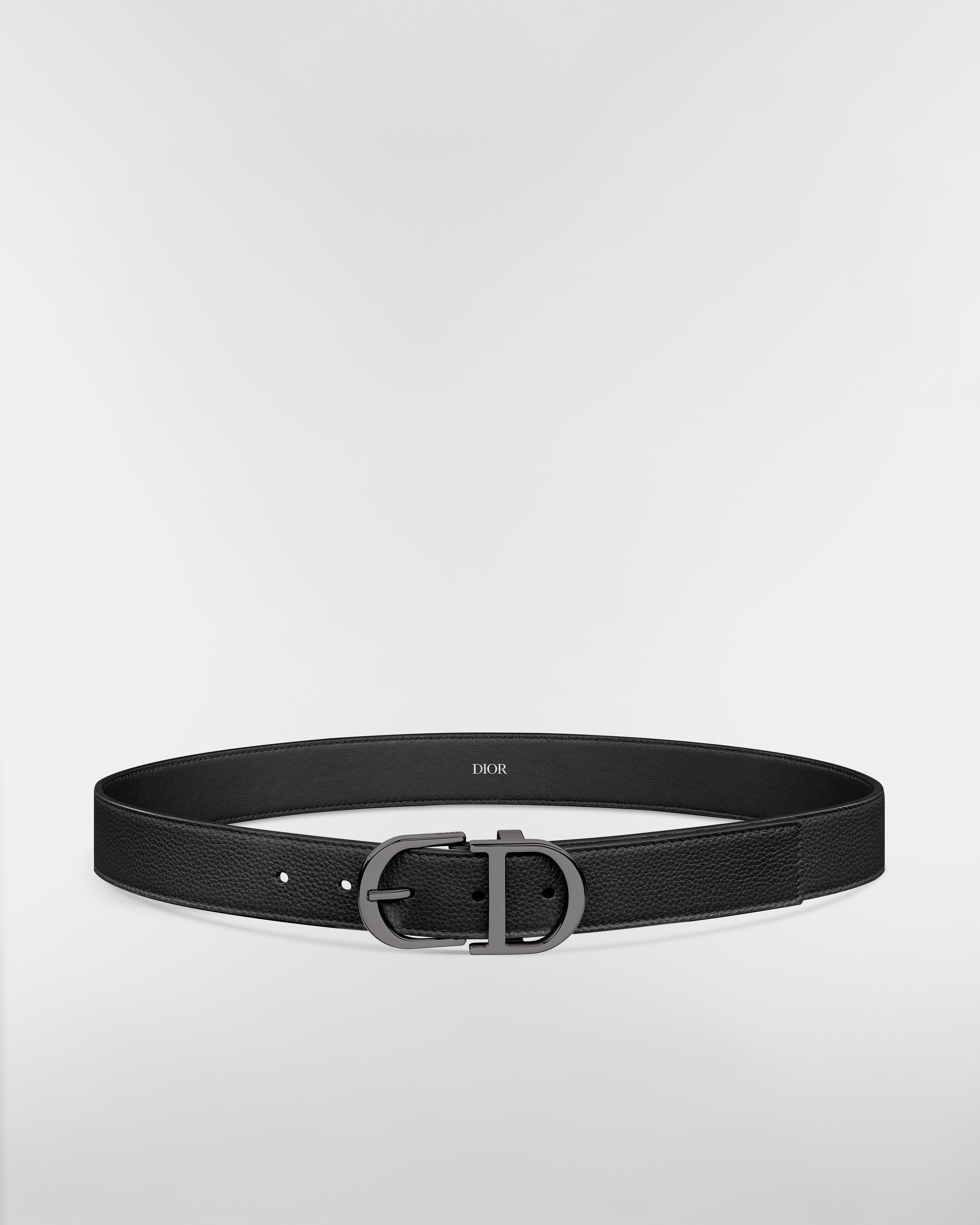 Gürtel Genarbtes Kalbsleder in Schwarz, 33 mm E01