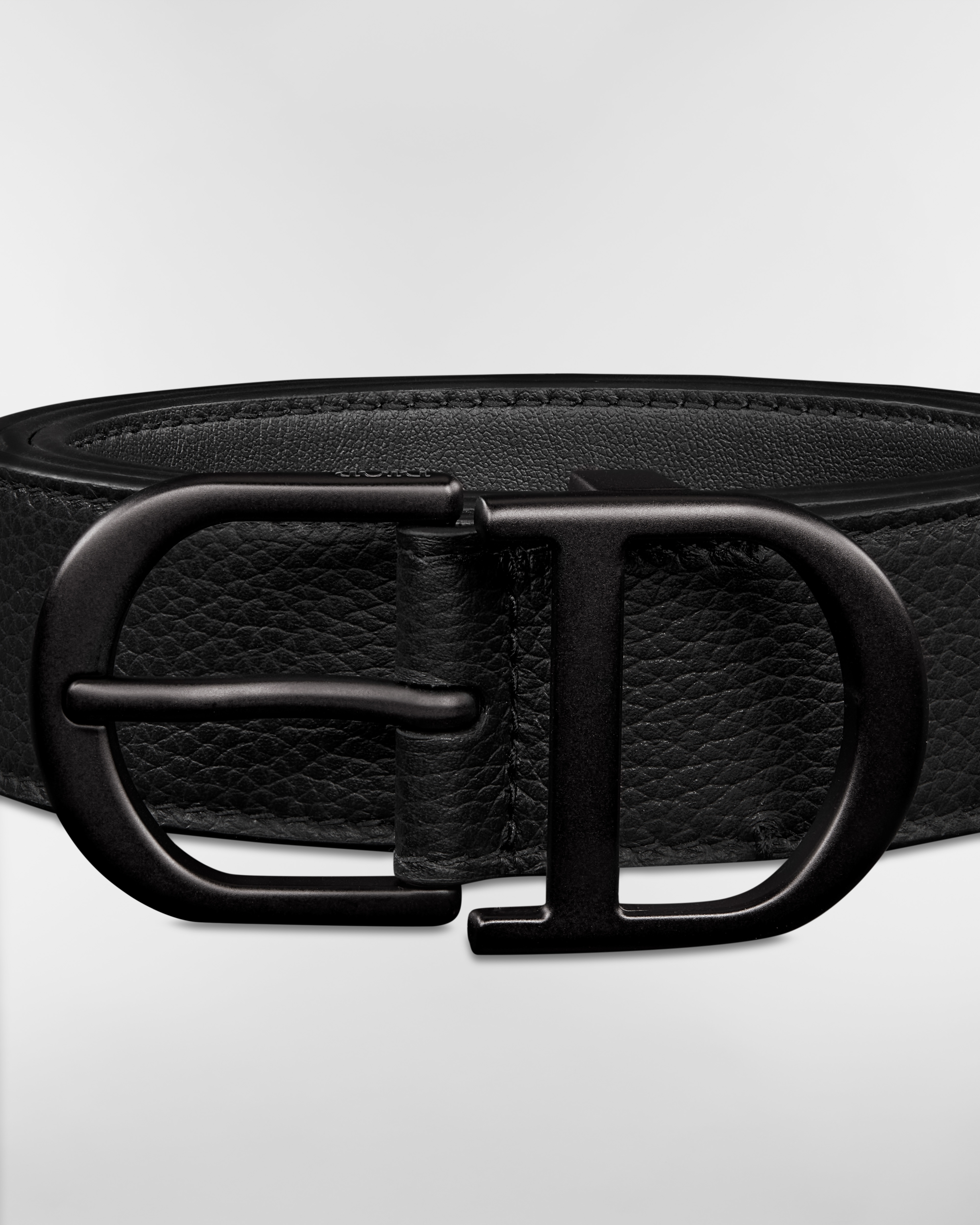 Belt Black Grained Calfskin, 33 MM E09