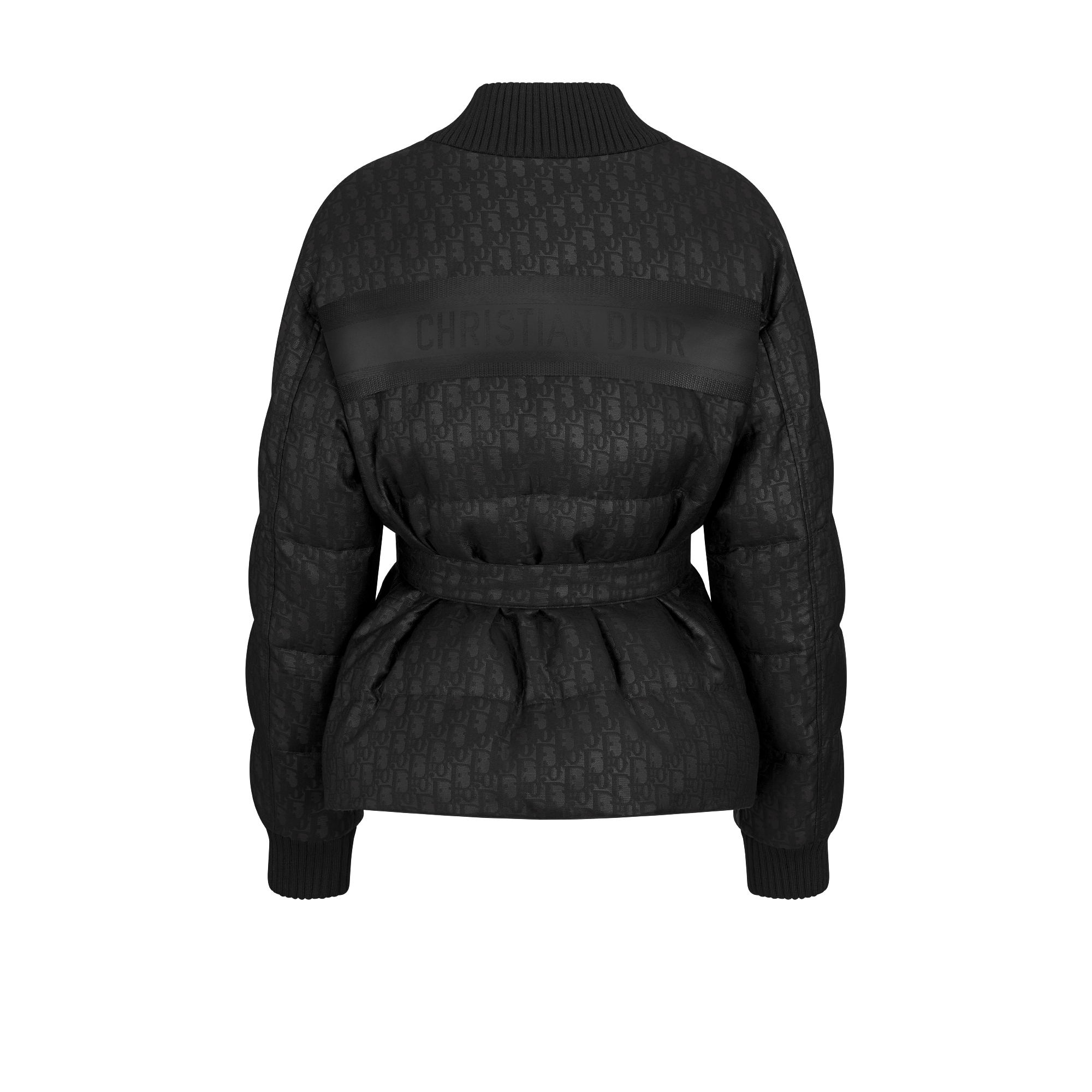 DiorAlps Reversible Belted Jacket Black Quilted Technical Taffeta Jacquard with Dior Oblique Motif E08