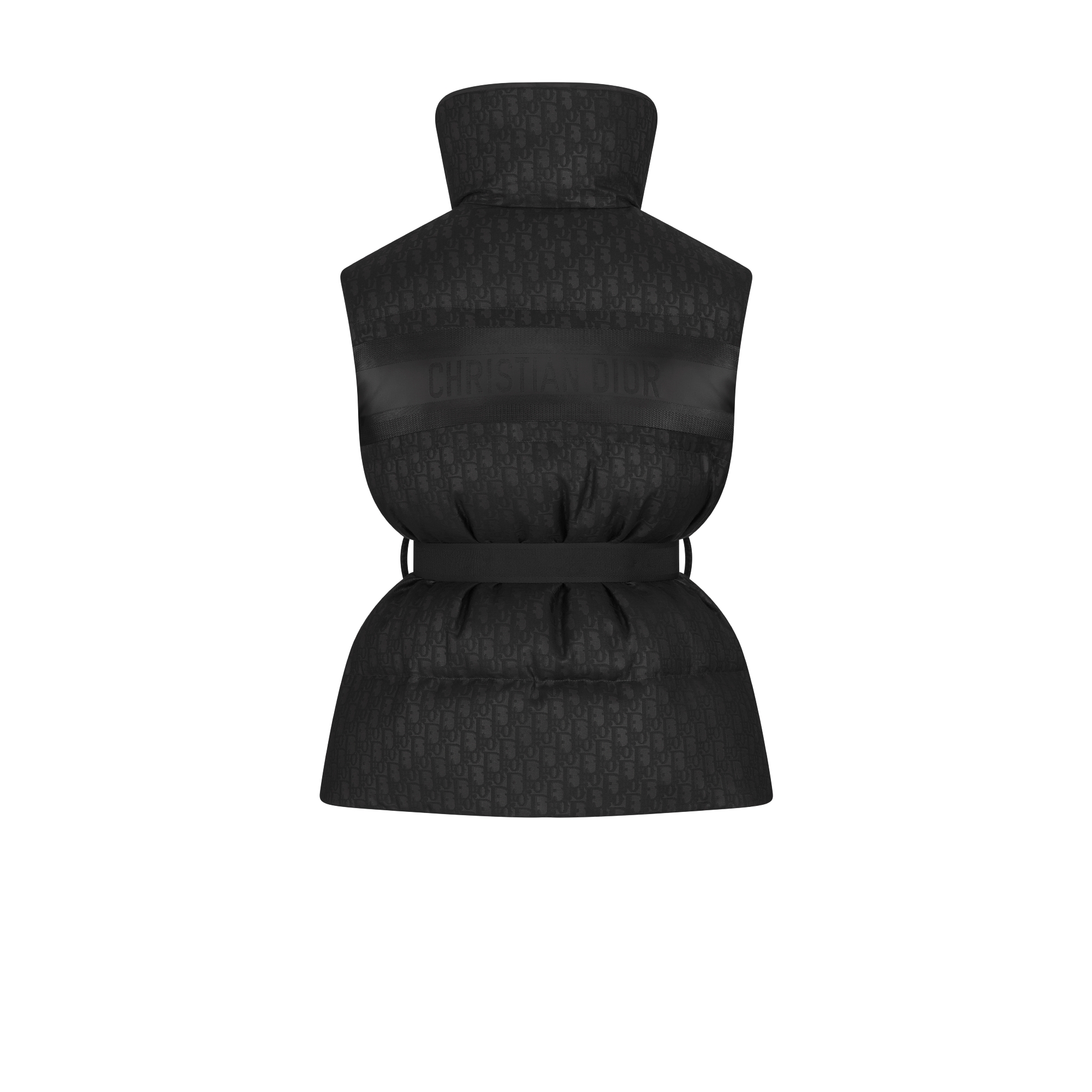 Doudoune ceinturée sans manches DiorAlps Jacquard de taffetas technique matelassé Dior Oblique noir E08
