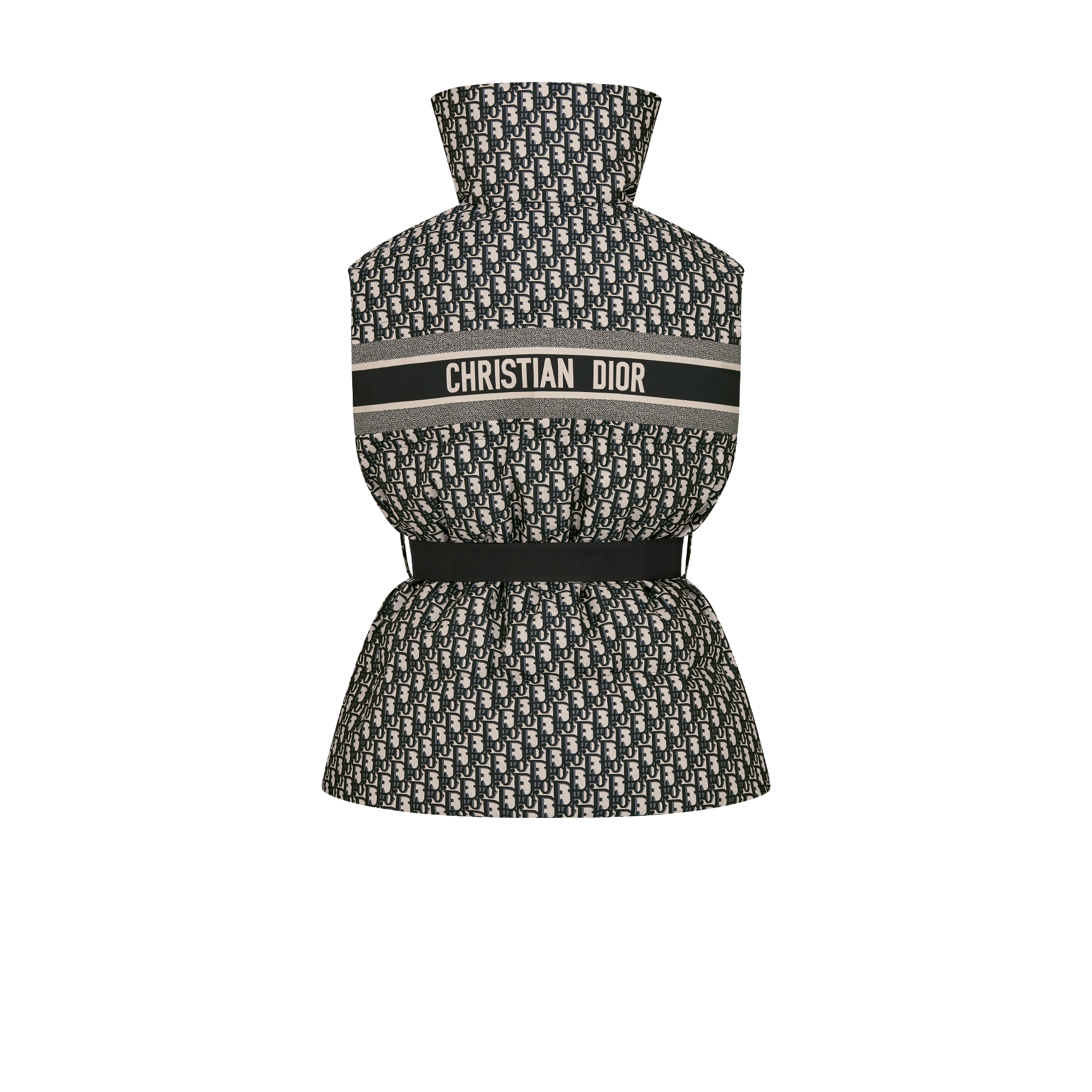 DiorAlps Belted Puffer Vest Quilted Technical Taffeta with Blue Dior Oblique Motif E08