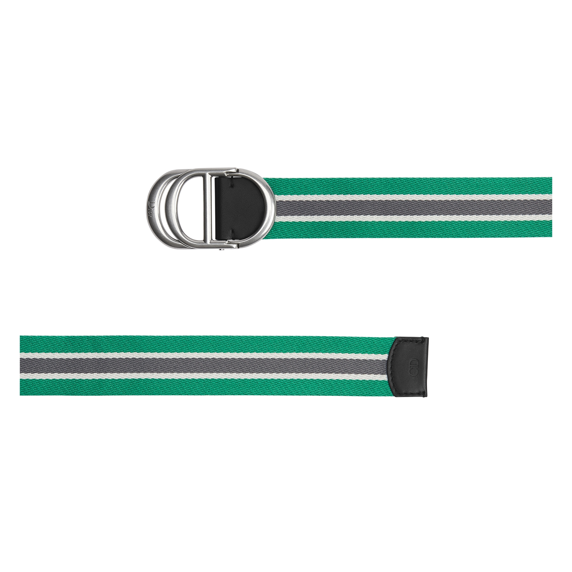 CD Belt Calfskin and Three-Tone Green Nylon, 35 MM E06