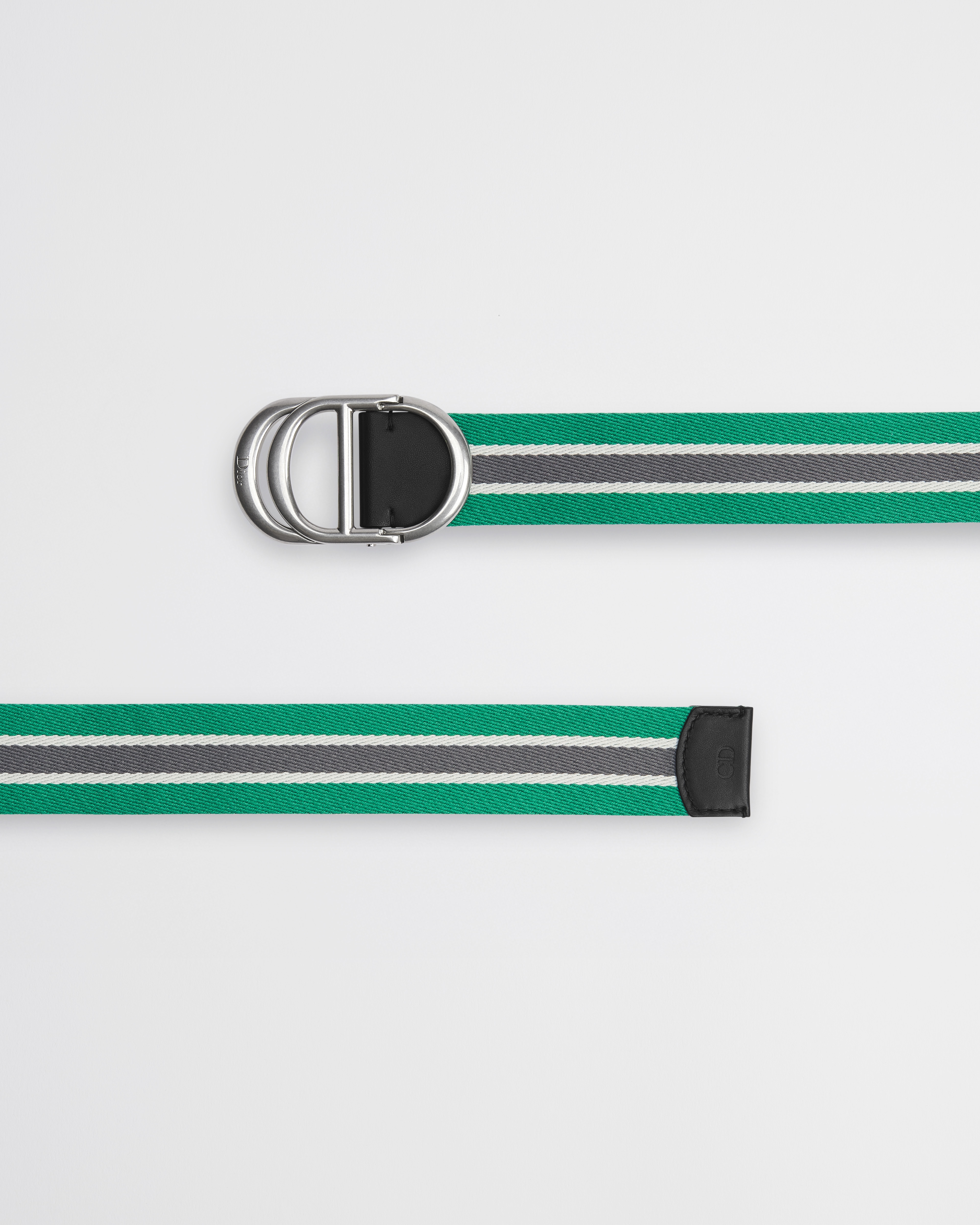 CD Belt Calfskin and Three-Tone Green Nylon, 35 MM E06