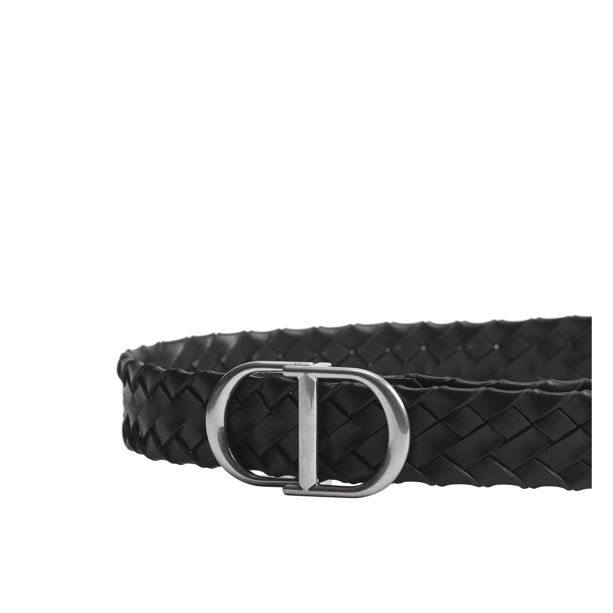 CD Belt Black Woven Taurillon Leather, 35 MM E09