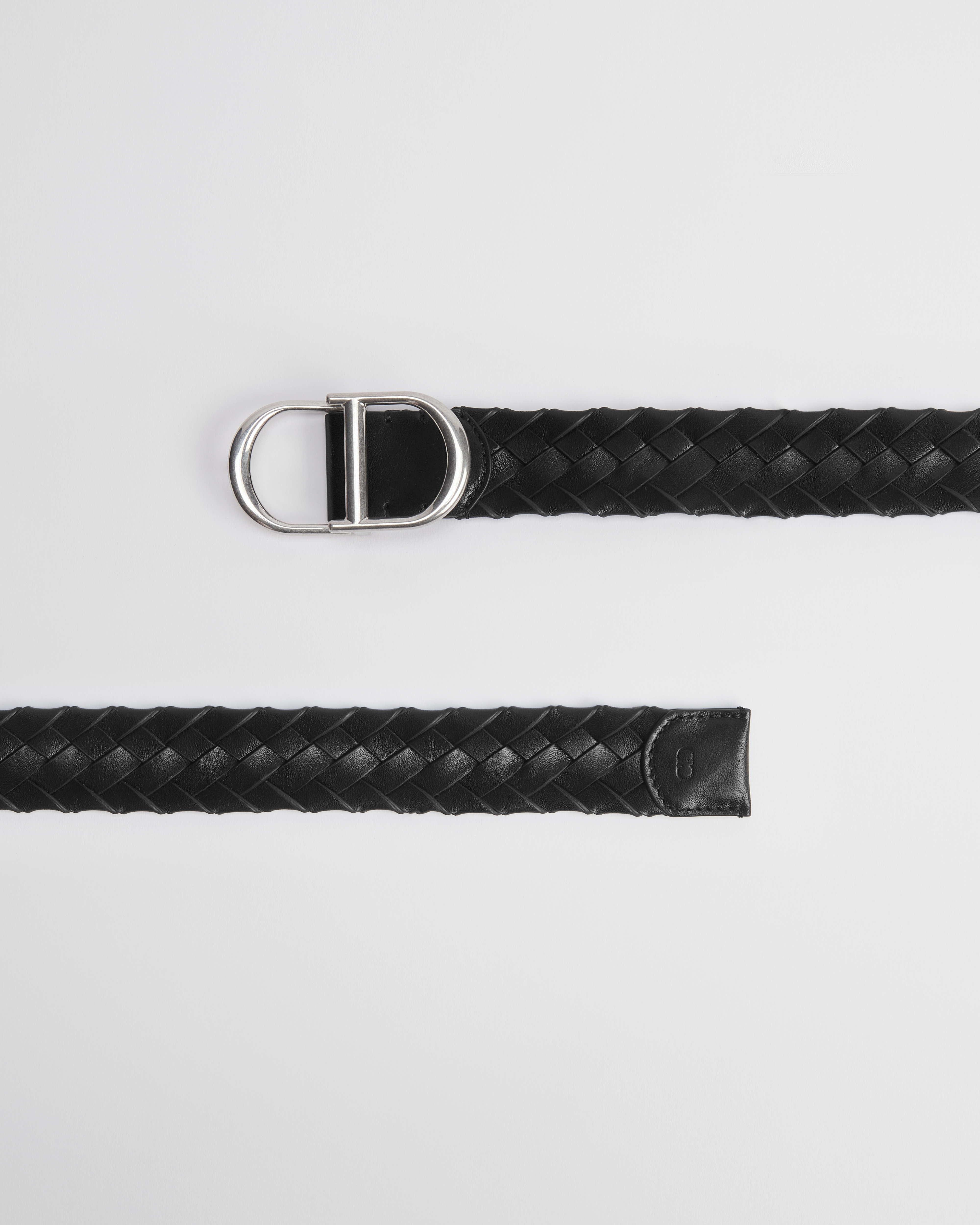 CD Belt Black Woven Taurillon Leather, 35 MM E06