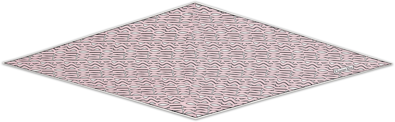 Miss Dior Allover Dior Diamond White and Pale Pink Silk Twill | DIOR