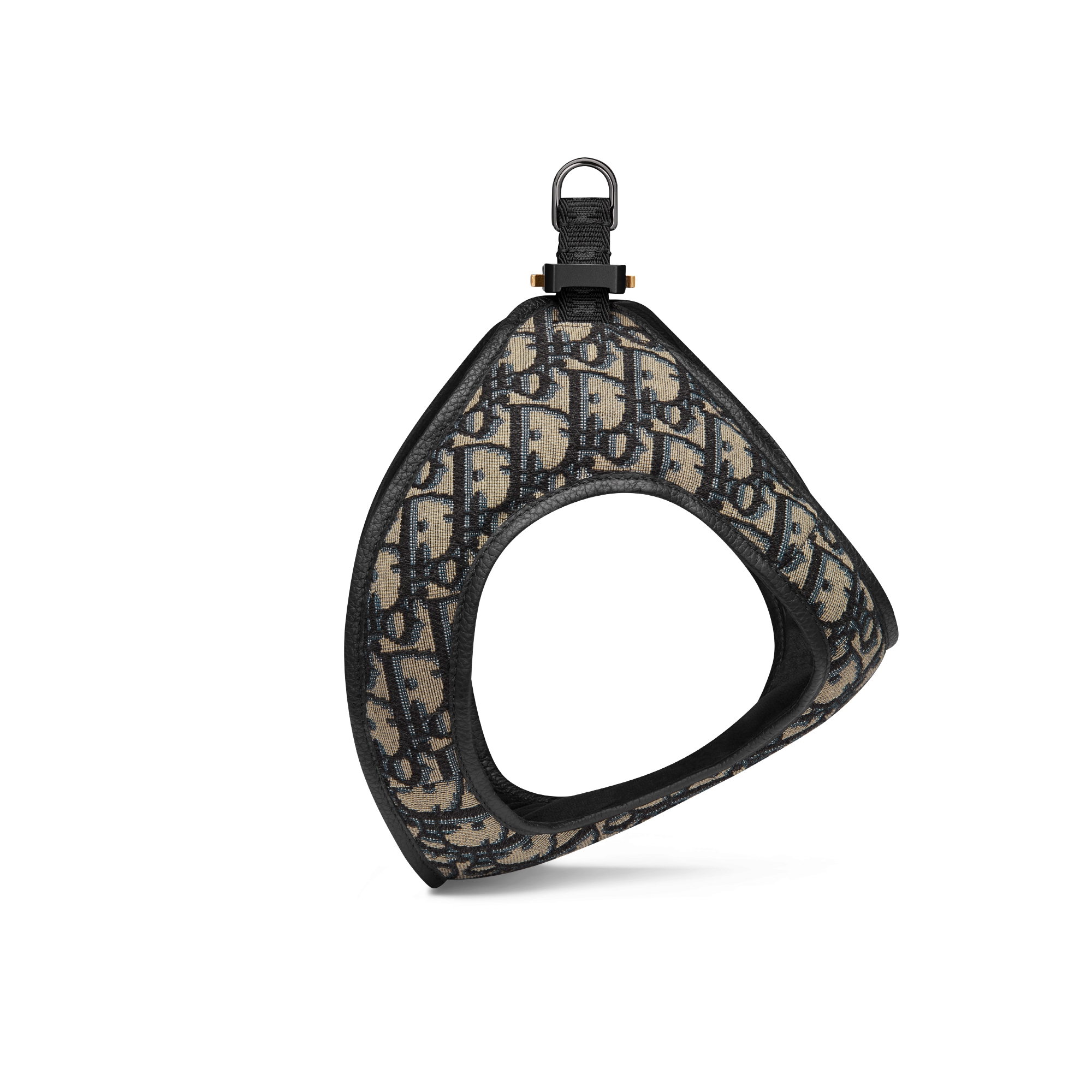 Arnés para mascota Dior Oblique en jacquard beige y negro E02