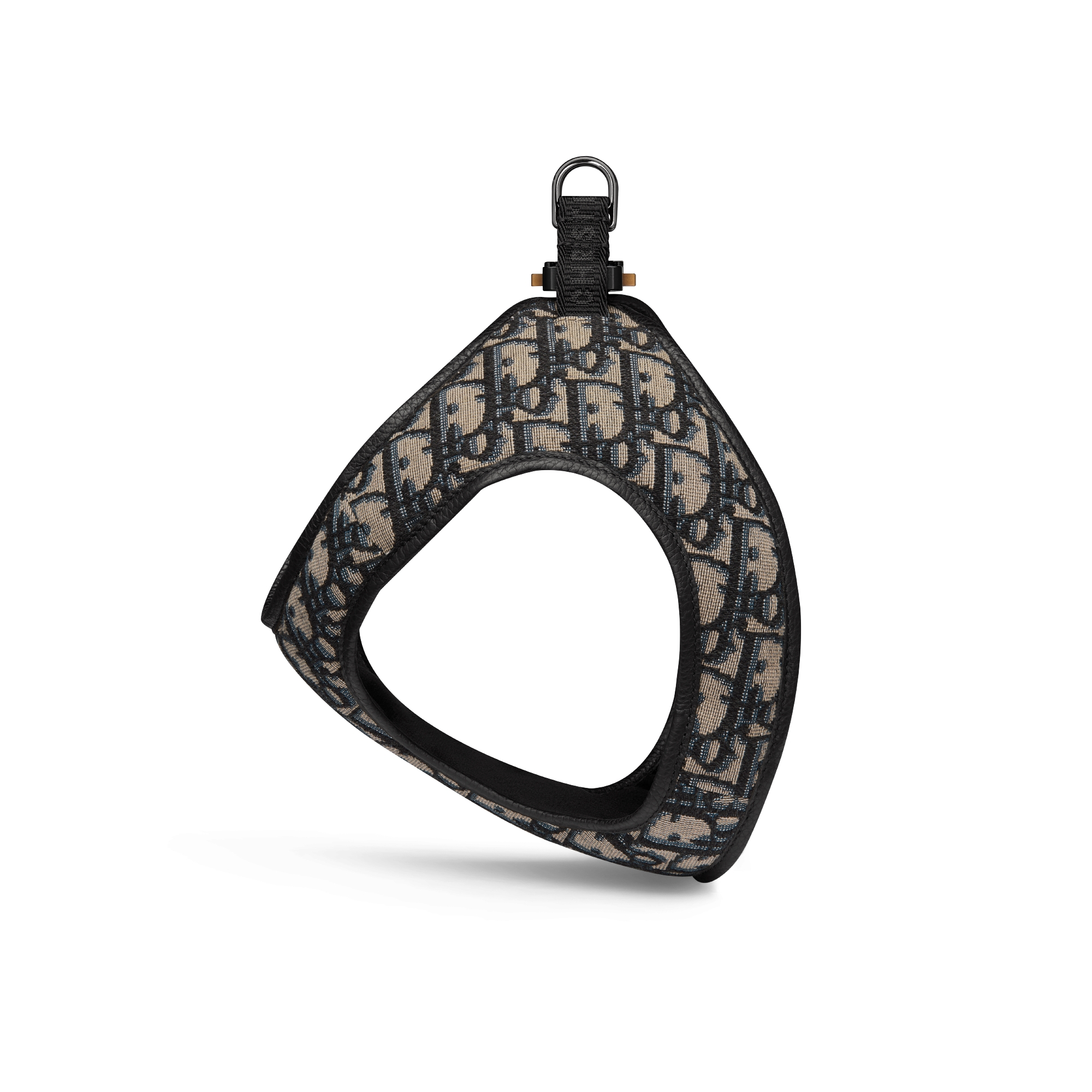 Arnés para mascota Dior Oblique en jacquard beige y negro E04