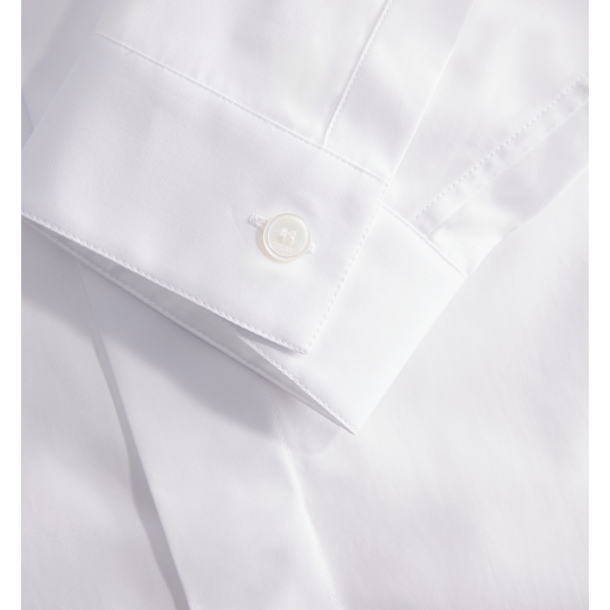 Shirt with Dior Embroidery White Cotton Poplin E11