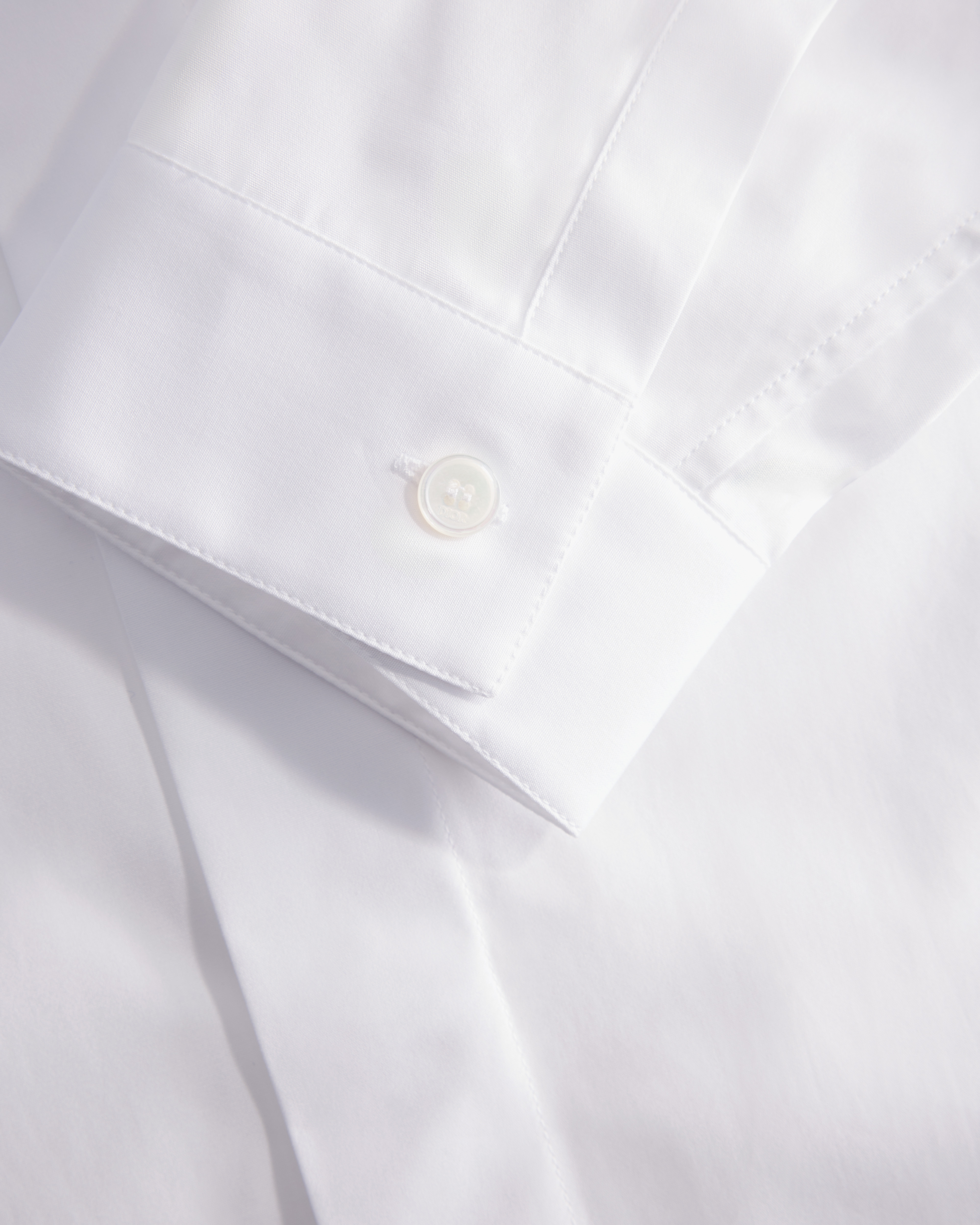 Shirt with Dior Embroidery White Cotton Poplin E11