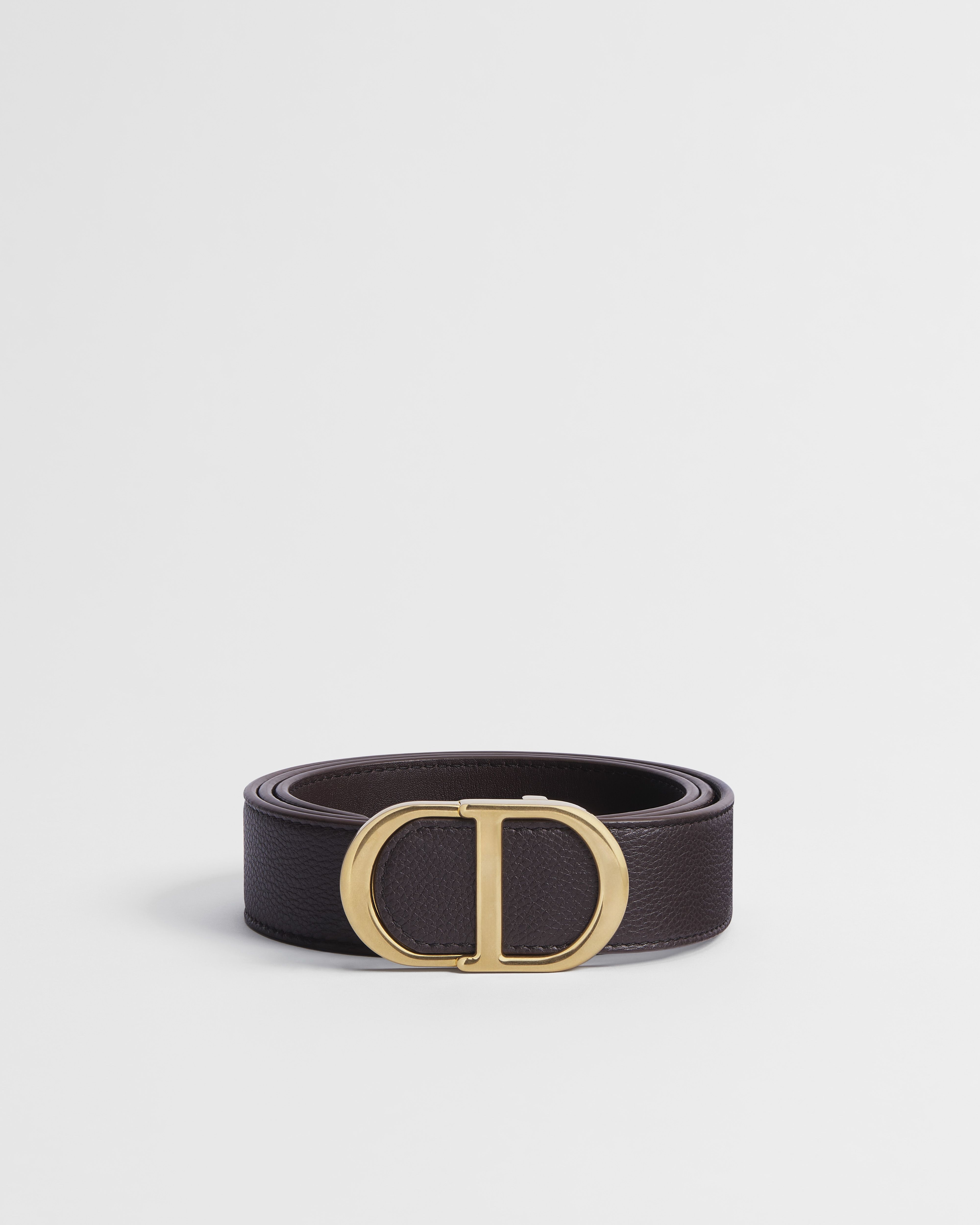 CD Icon Belt Brown Grained Calfskin, 33 MM E01