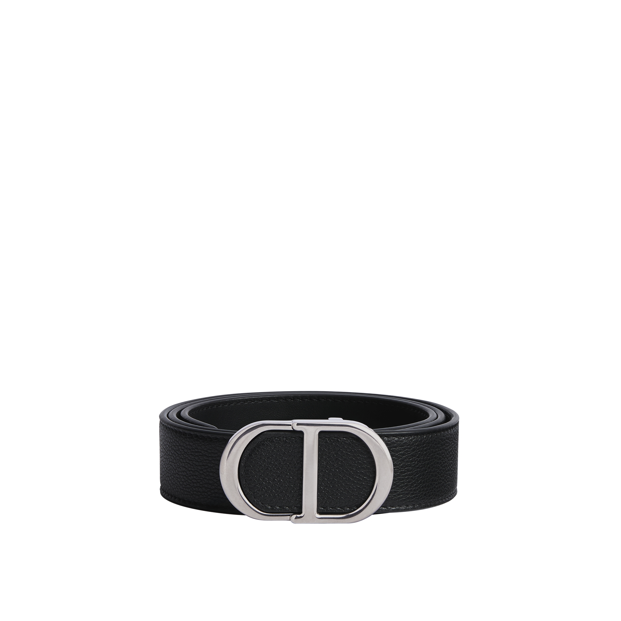 CD Icon Belt Black Grained Calfskin, 33 MM E01