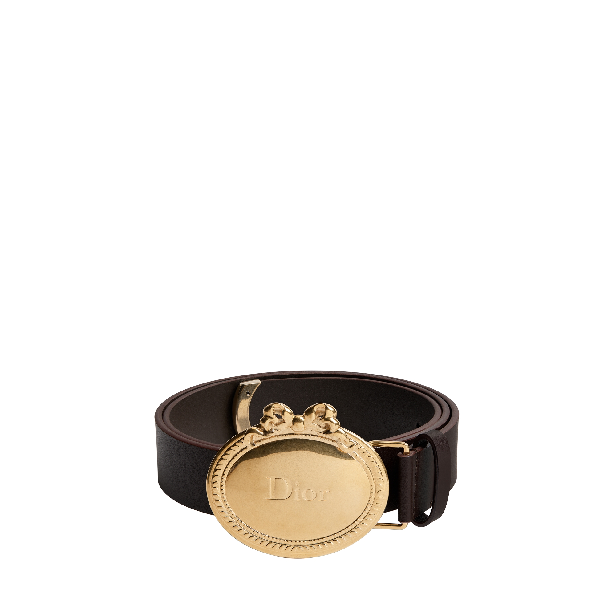 Dior Médaillon Belt Brown Calfskin, 30 MM | DIOR