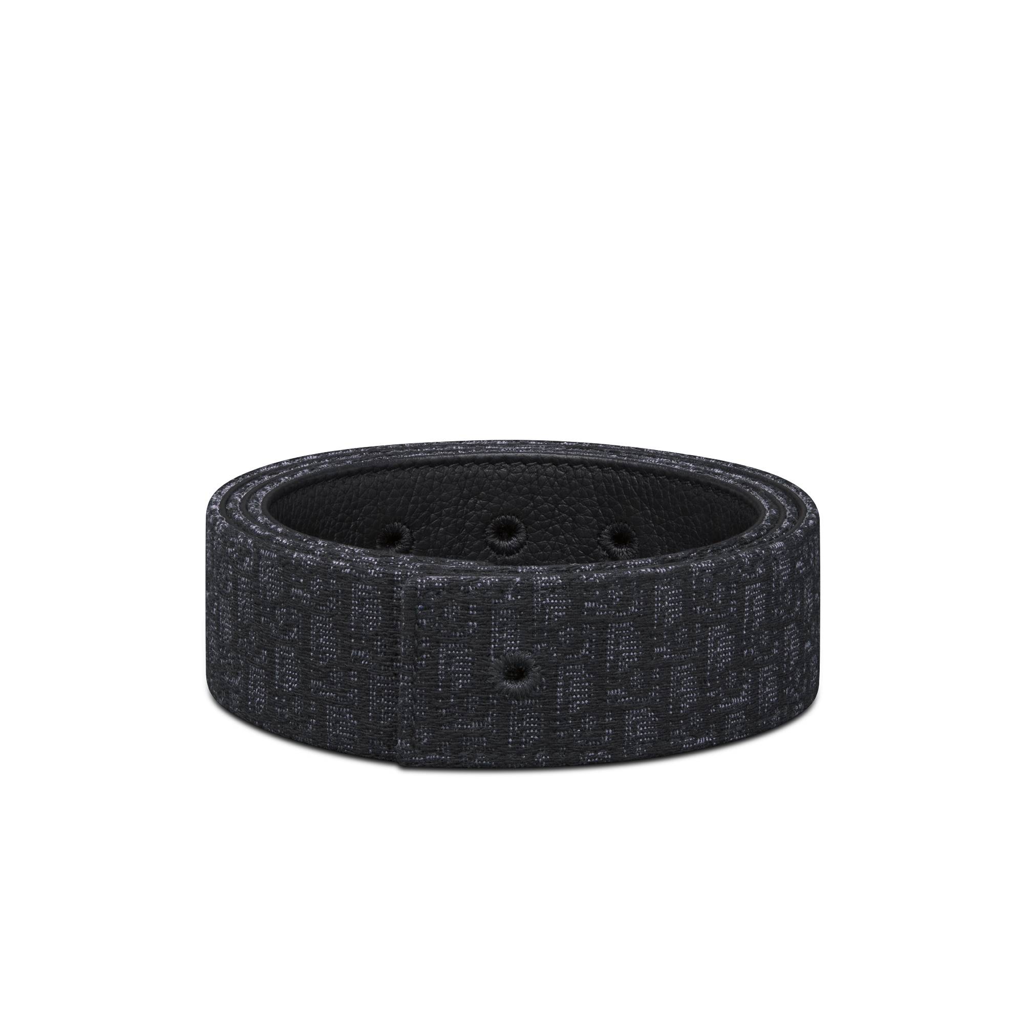 리버서블 벨트 스트랩 블랙 Dior Oblique 마이크로 자카드 & 블랙 그레인 송아지 가죽 35mm E03