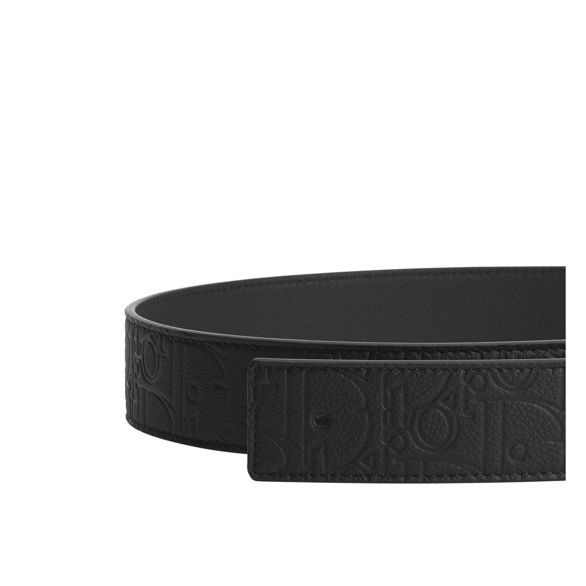 Reversible Belt Strap Black Dior Gravity Leather and Black Grained Calfskin, 35 MM E09