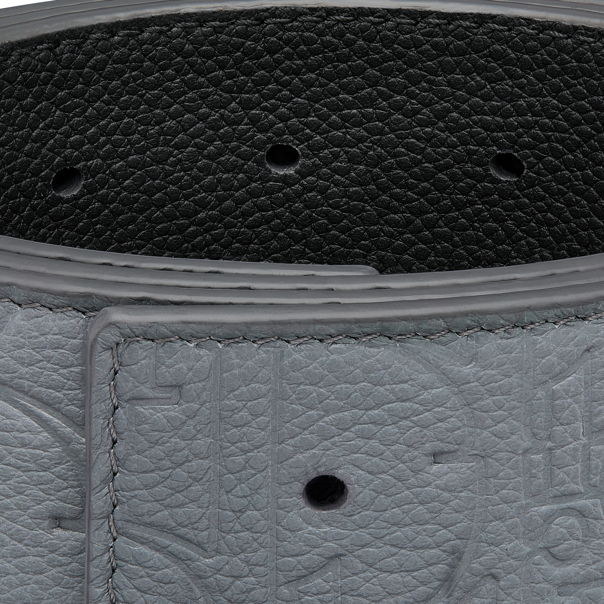 Reversible Belt Strap Deep Gray Dior Gravity Leather and Deep Gray Smooth Calfskin, 35 MM E09