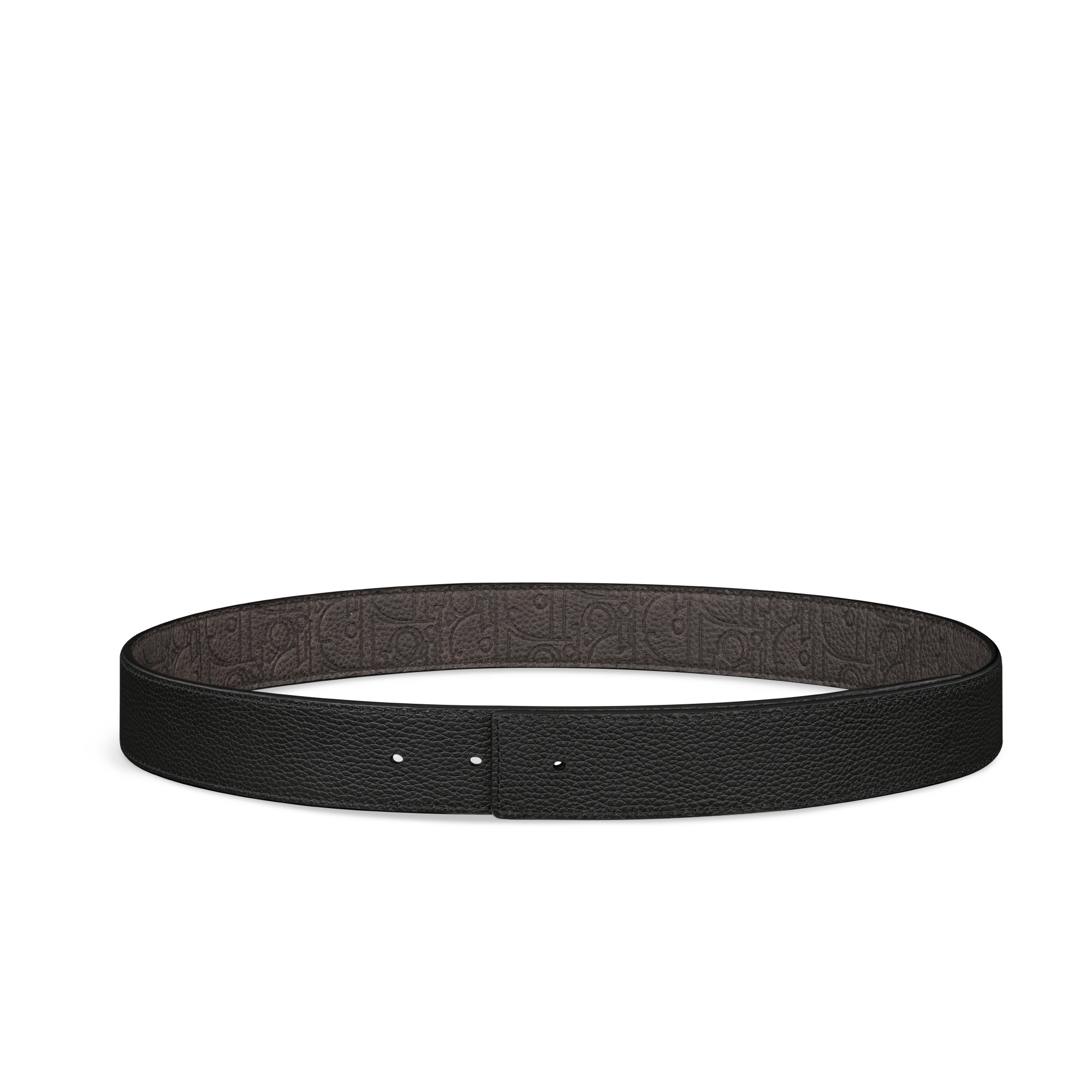 Reversible Belt Strap Brown Dior Gravity Vintage Leather and Black Grained Calfskin, 35 MM E07