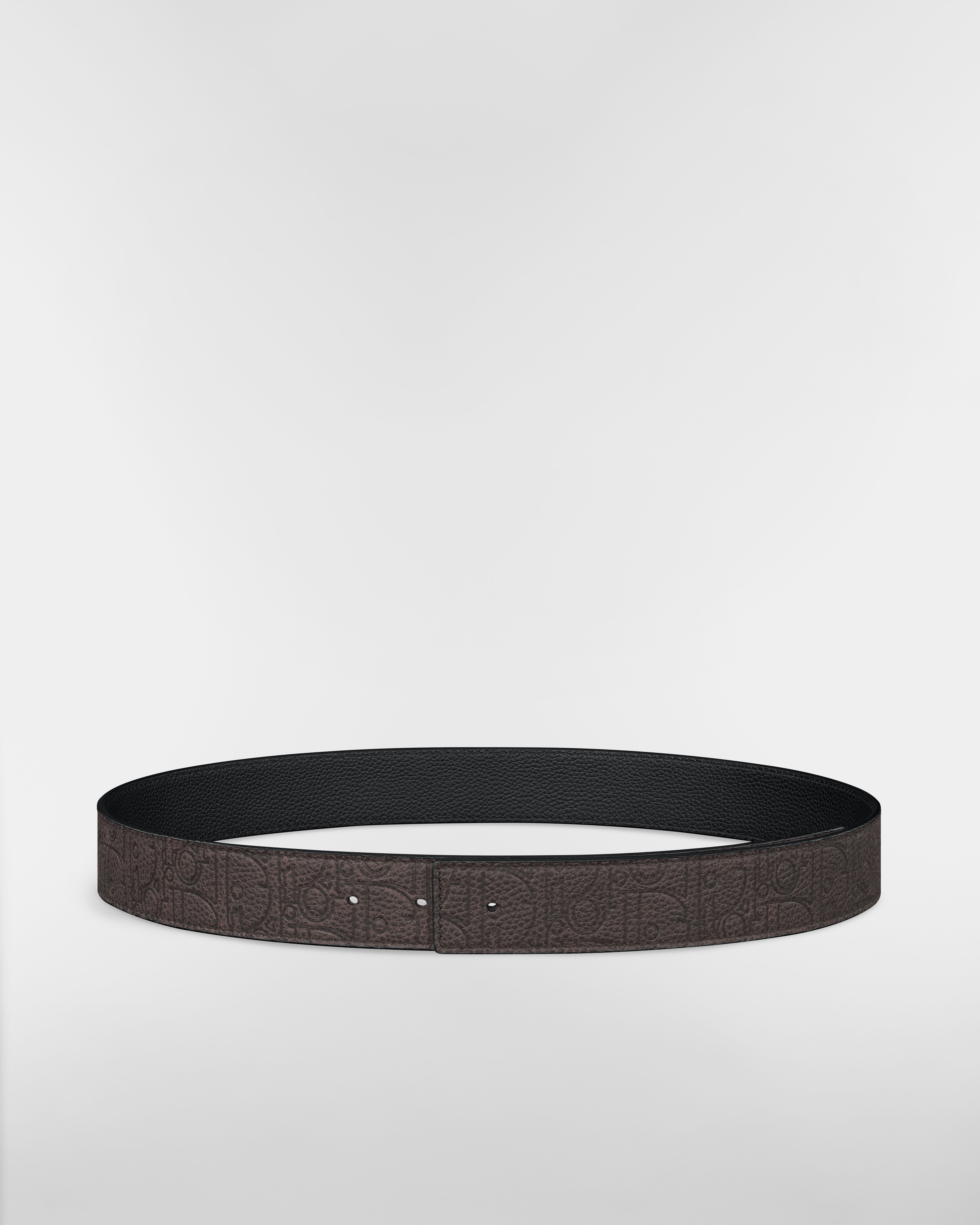 Wendbarer Gürtelriemen Dior Gravity Vintage Leder in Braun und genarbtes Kalbsleder in Schwarz, 35 mm E01