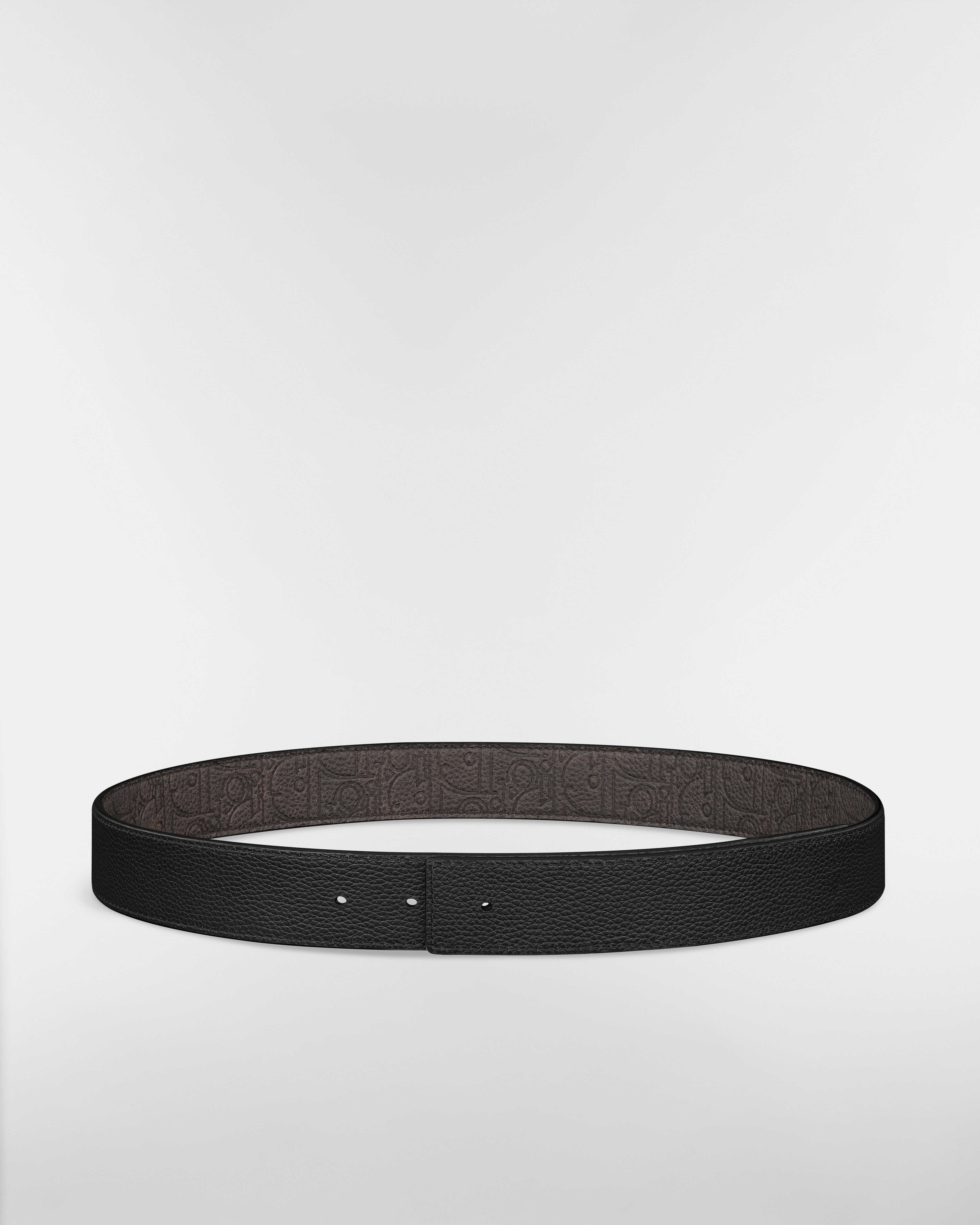 Wendbarer Gürtelriemen Dior Gravity Vintage Leder in Braun und genarbtes Kalbsleder in Schwarz, 35 mm E07