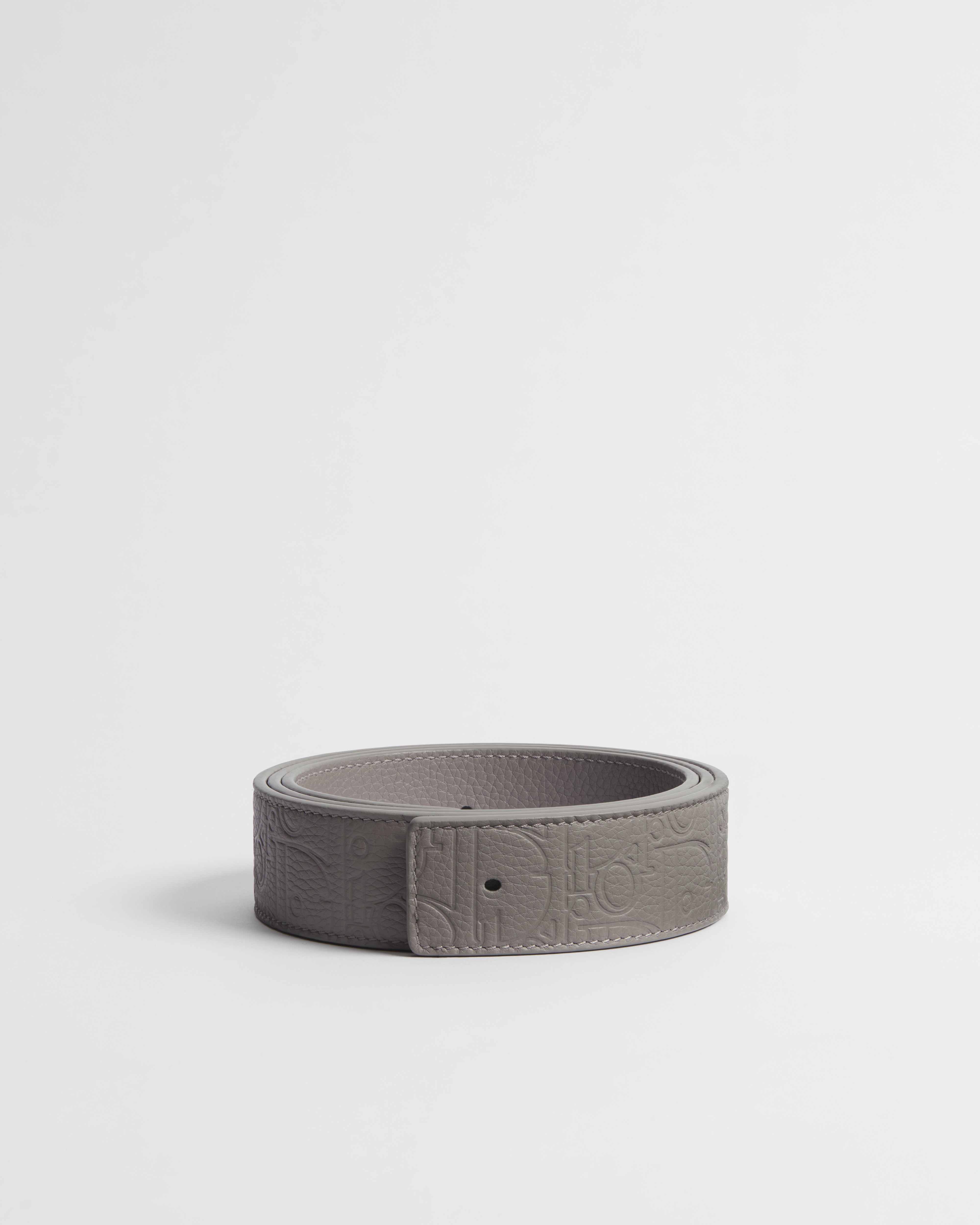Reversible Belt Strap Trianon Gray Dior Gravity Leather and Trianon Gray Grained Calfskin, 35 MM E01