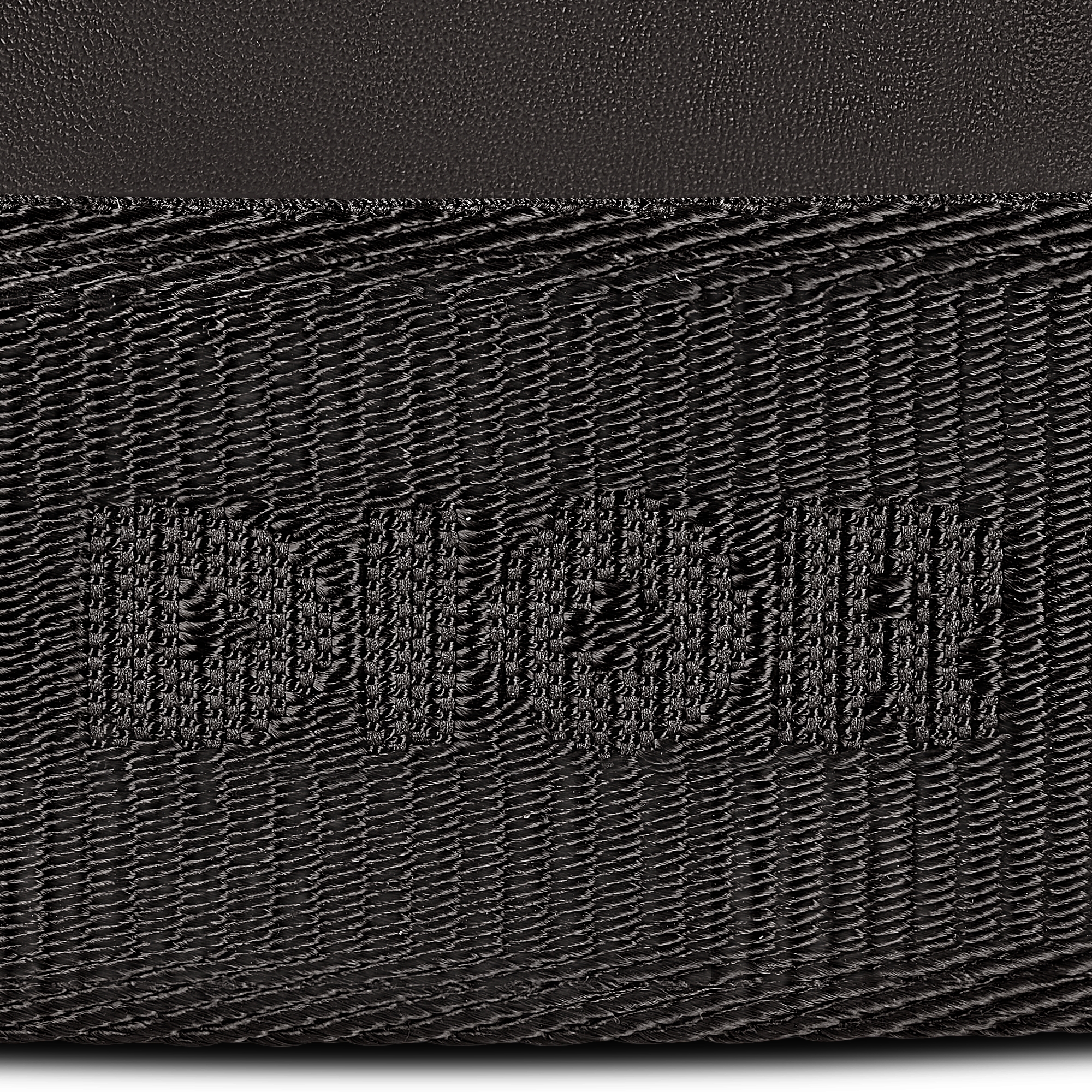 Tweezijdige riemband Zwarte nylon jacquard met Christian Dior-kenmerk en soepel zwart kalfsleer, 35 mm E11