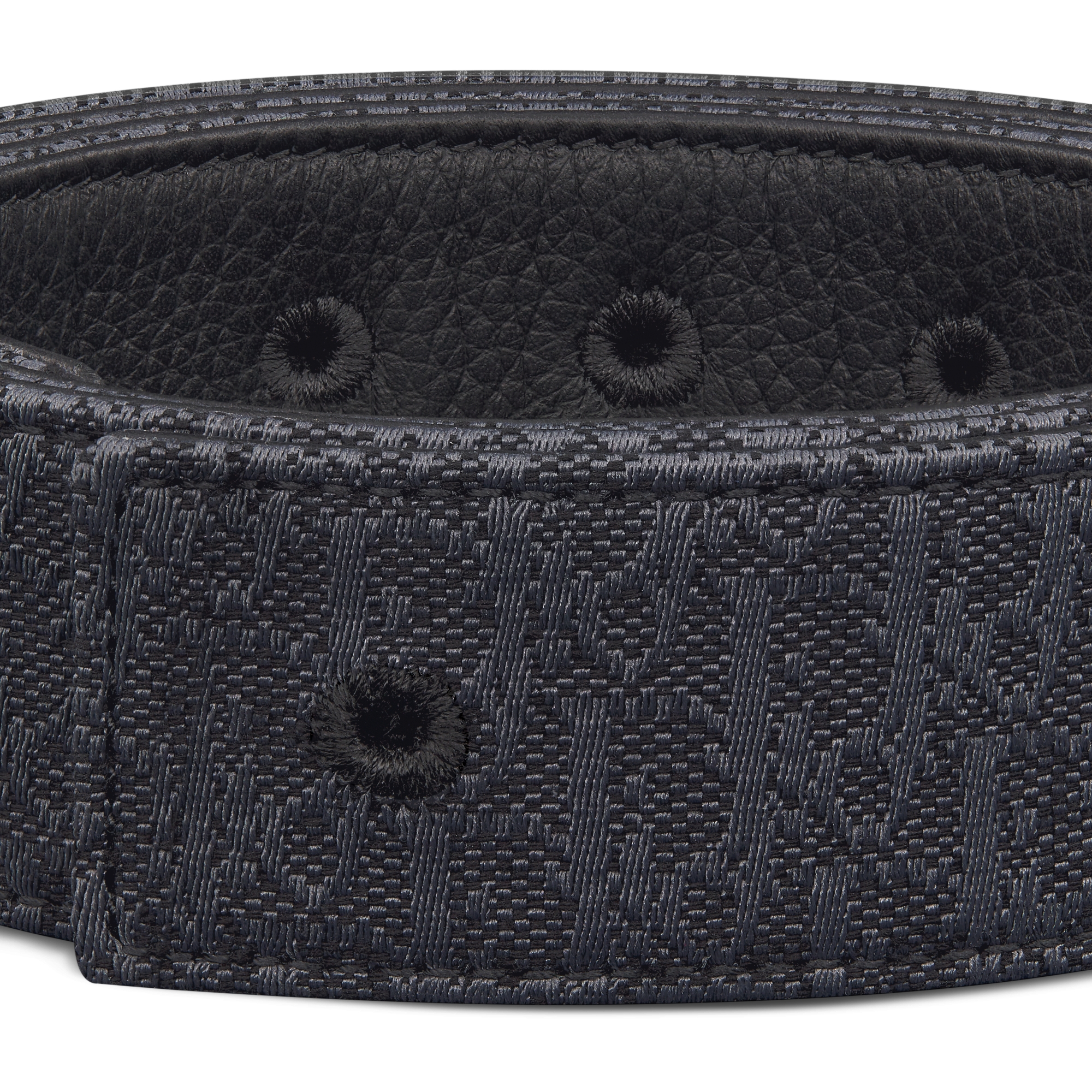 Correia reversível Couro de vitelo granulado e canvas Dior Oblique pretos, 35 mm E09